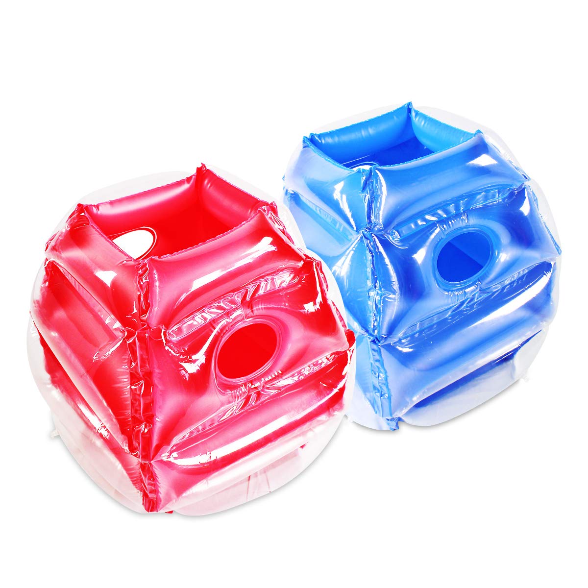 Wuzeautk 2 PC Inflatable Sumo Balls – Wearable Bumper Ball for Kids, 24-inch (Blue & Red)