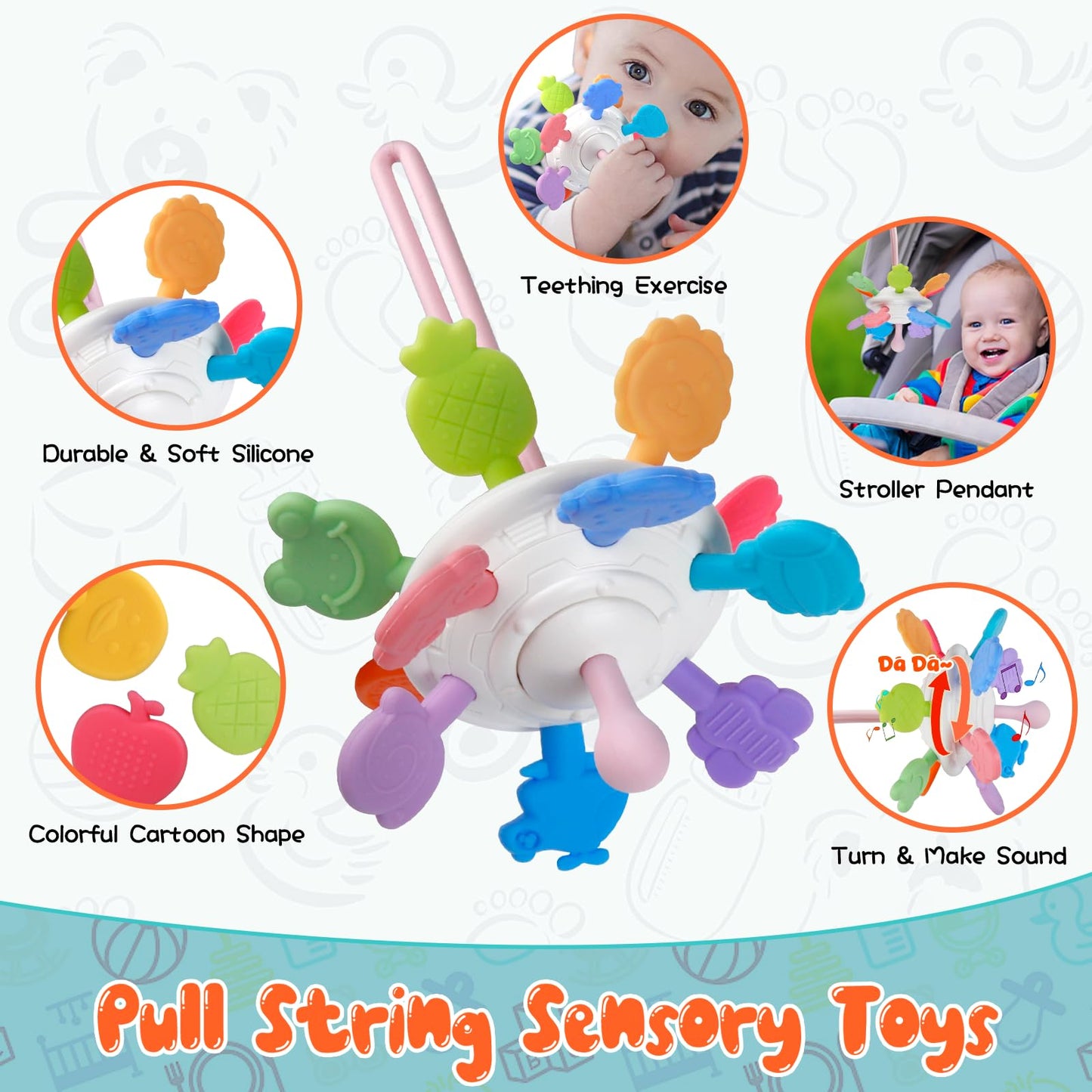 Wuzhineisn Montessori 4-in-1 Baby Toys Set for 6–18 Months – Teether, Blocks, Rings & Bath Cube