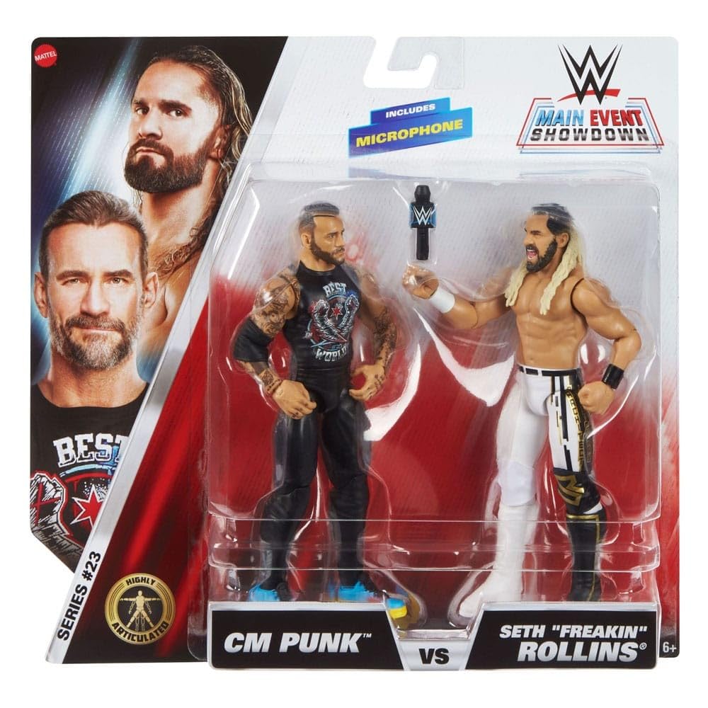 WWE CM Punk & Seth Rollins Main Event 2-Pack 23 - Mattel Action Figures | WWE