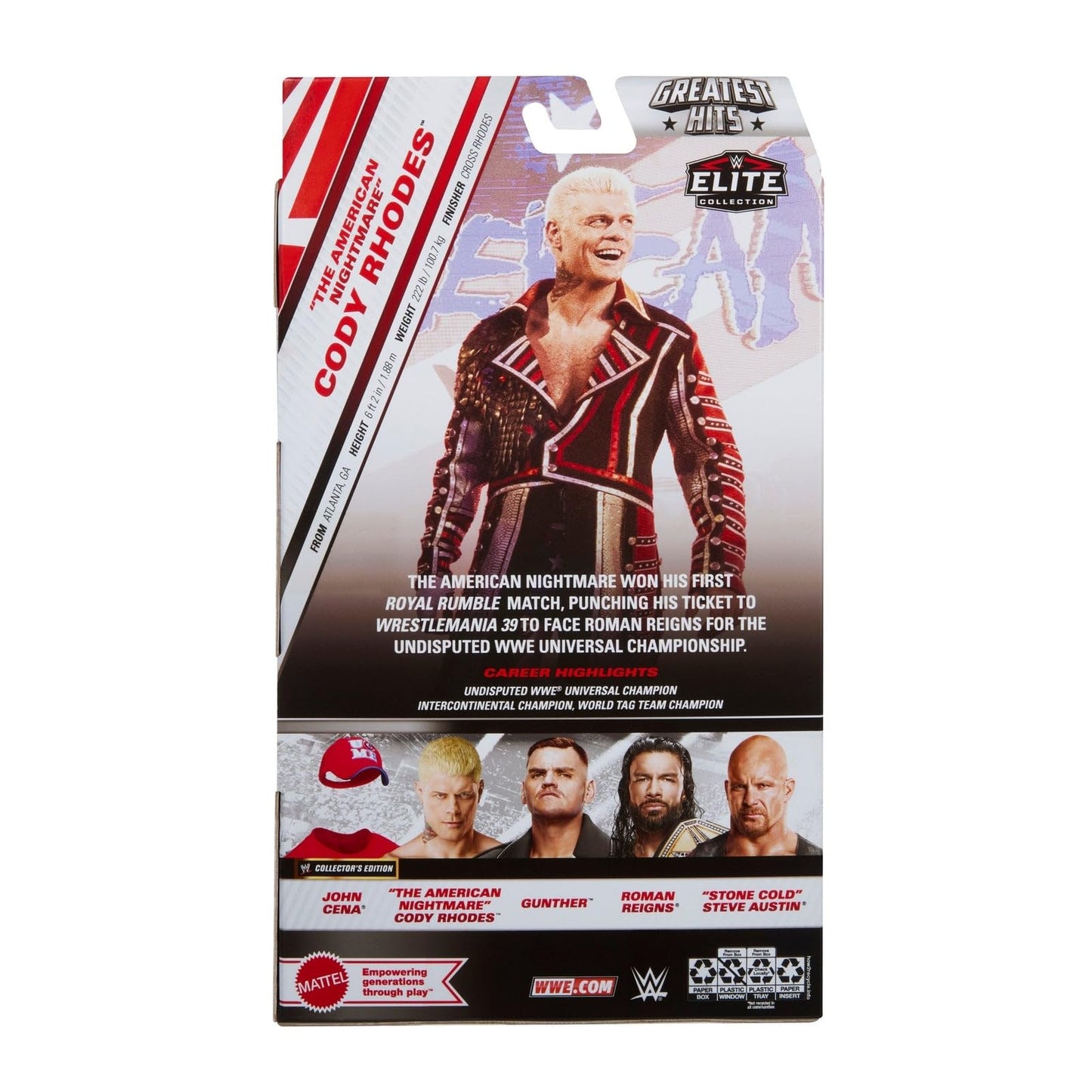 WWE Cody Rhodes Elite Greatest Hits 8 Figure – Mattel Toy Wrestling Action Figure