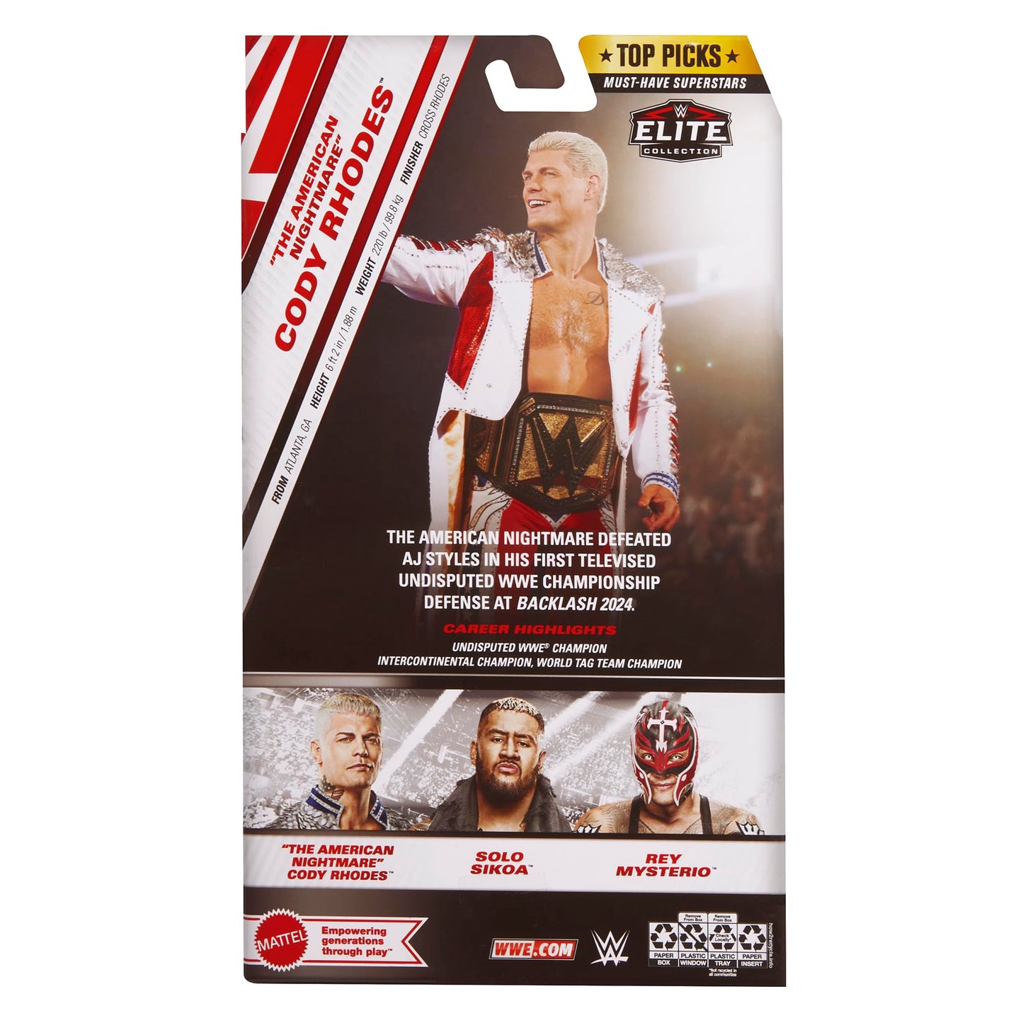 WWE Cody Rhodes (RWB) Elite Top Picks 2025 Wave 4 – Mattel Action Figure