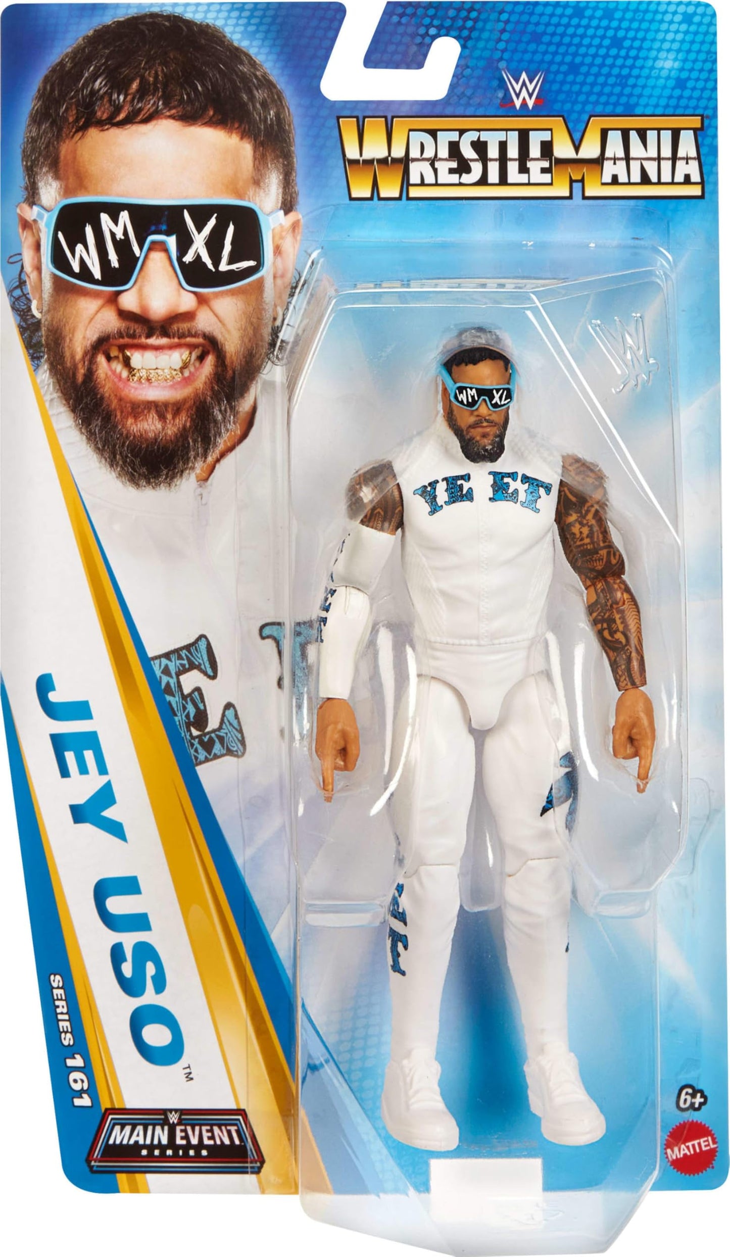 WWE Jey USO Action Figure – Main Event Series #161, 6-Inch, 14-Point Articulation, TrueFX