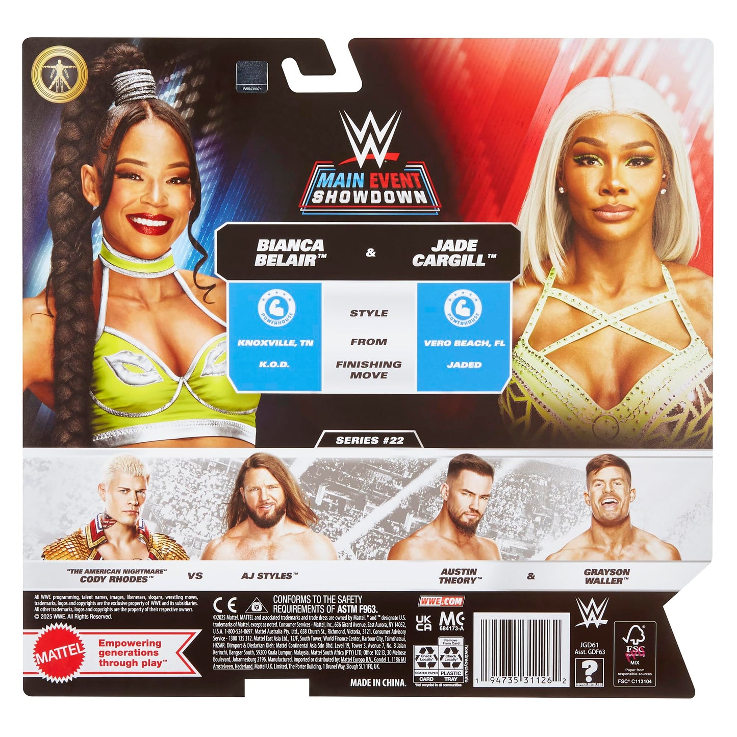 WWE Jade Cargill & Bianca Belair Main Event 2-Packs 22 – Mattel Action Figures