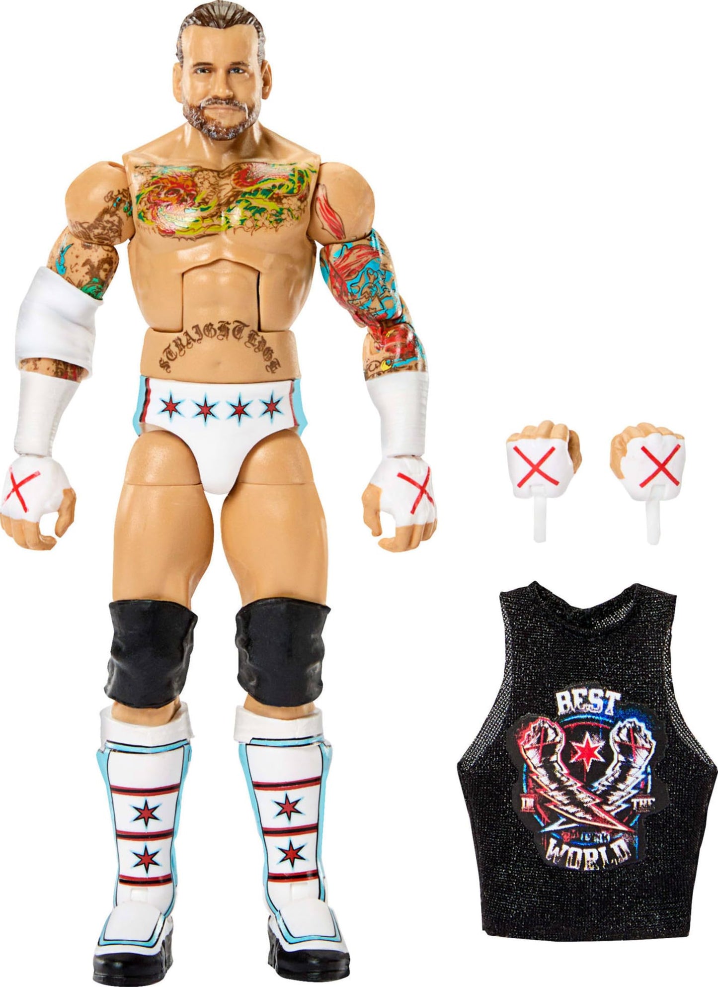 WWE Mattel Elite CM Punk 6-Inch Action Figure – Greatest Hits 2025, 25 Articulation Points & Swappable Hands