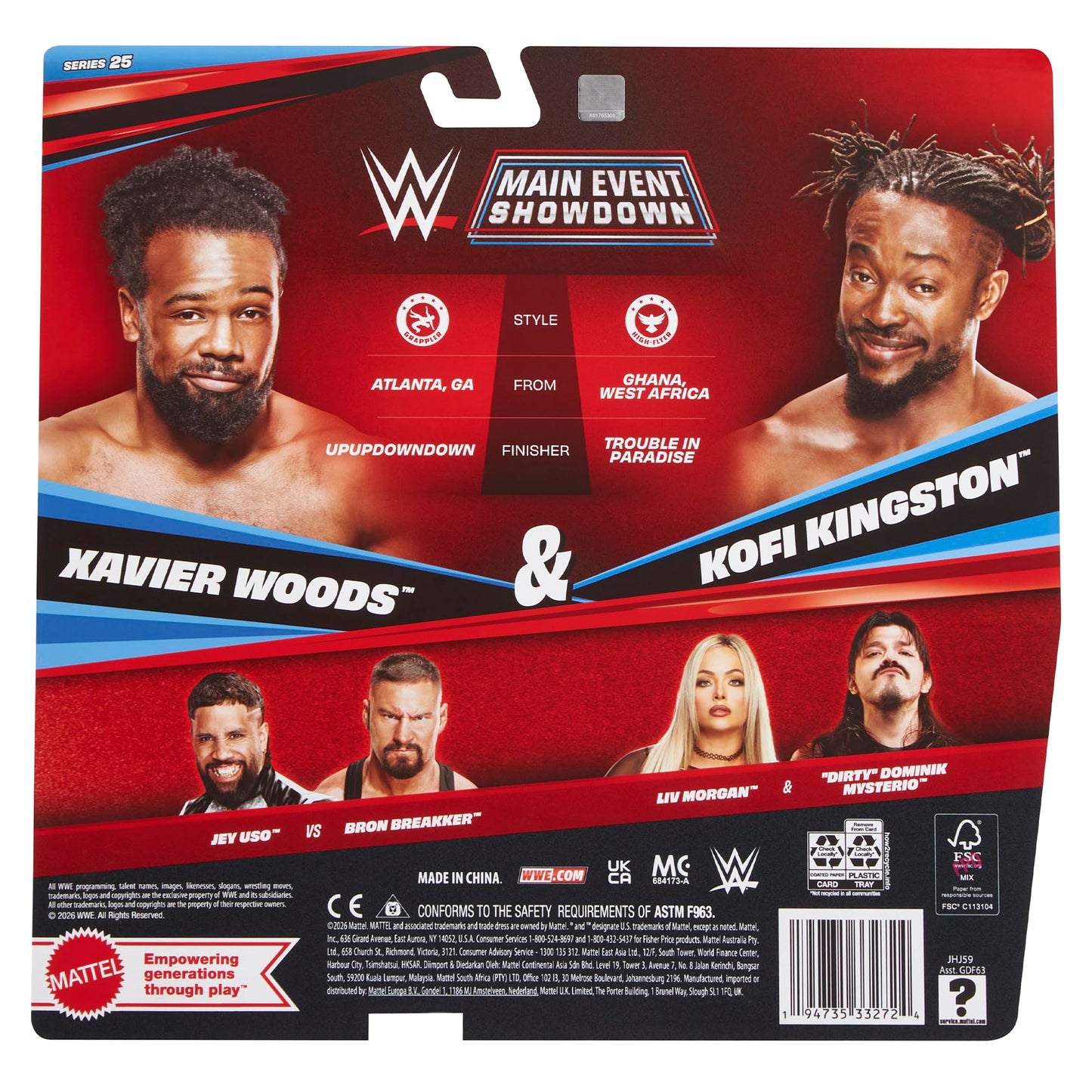 WWE New Day Main Event 2-Pack 25 – Xavier Woods & Kofi Kingston Action Figures | Mattel