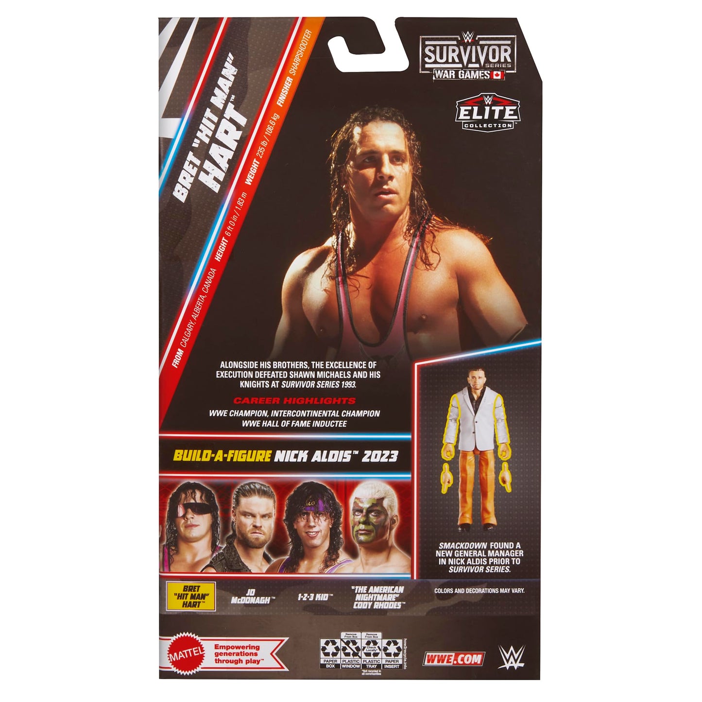 WWE Bret Hart Elite Survivor Series 2025 Action Figure by Mattel – Collectible Wrestling Toy