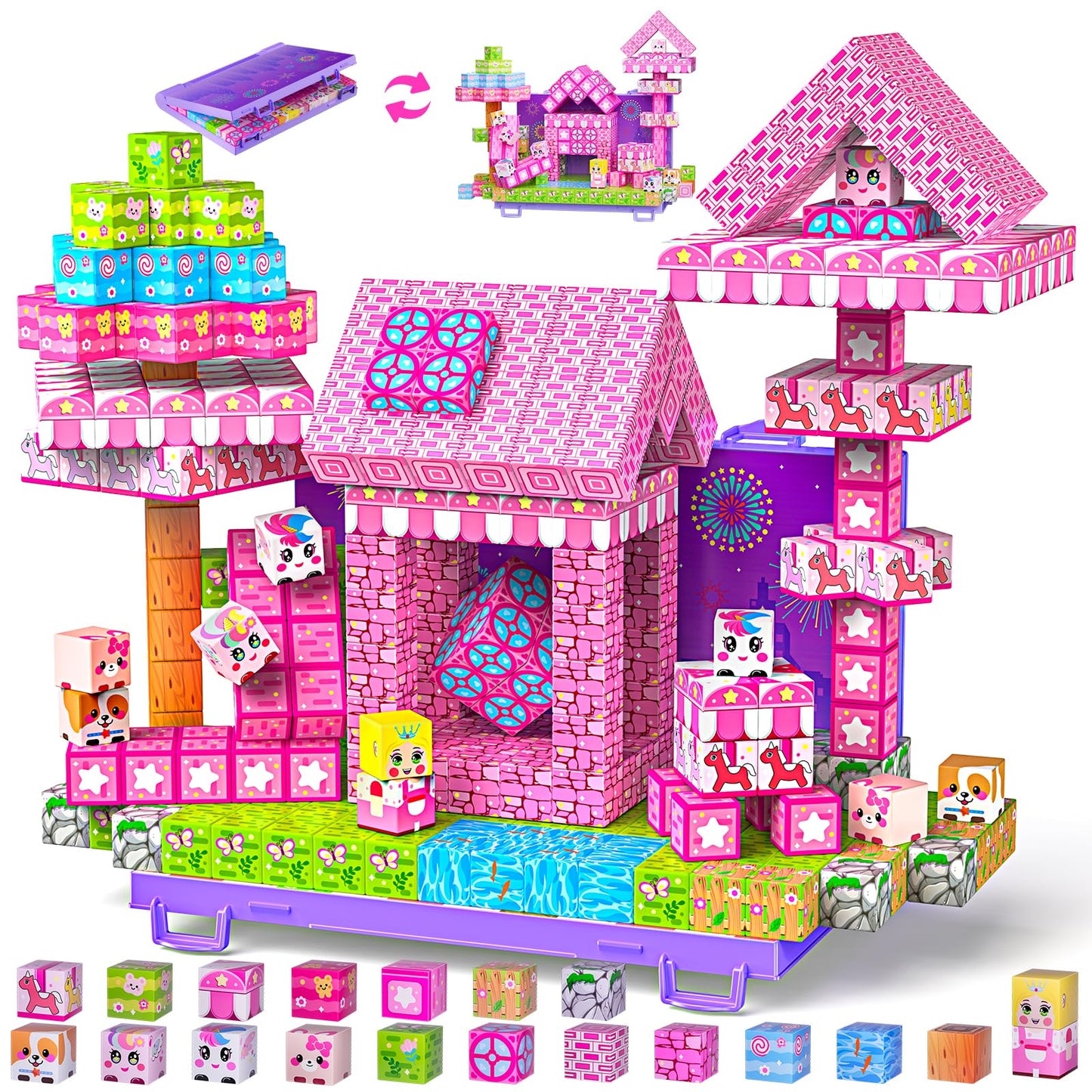 Wxlbr Magnetic Blocks – 84-Piece Large 1-Inch STEM Building Set for Kids 3+