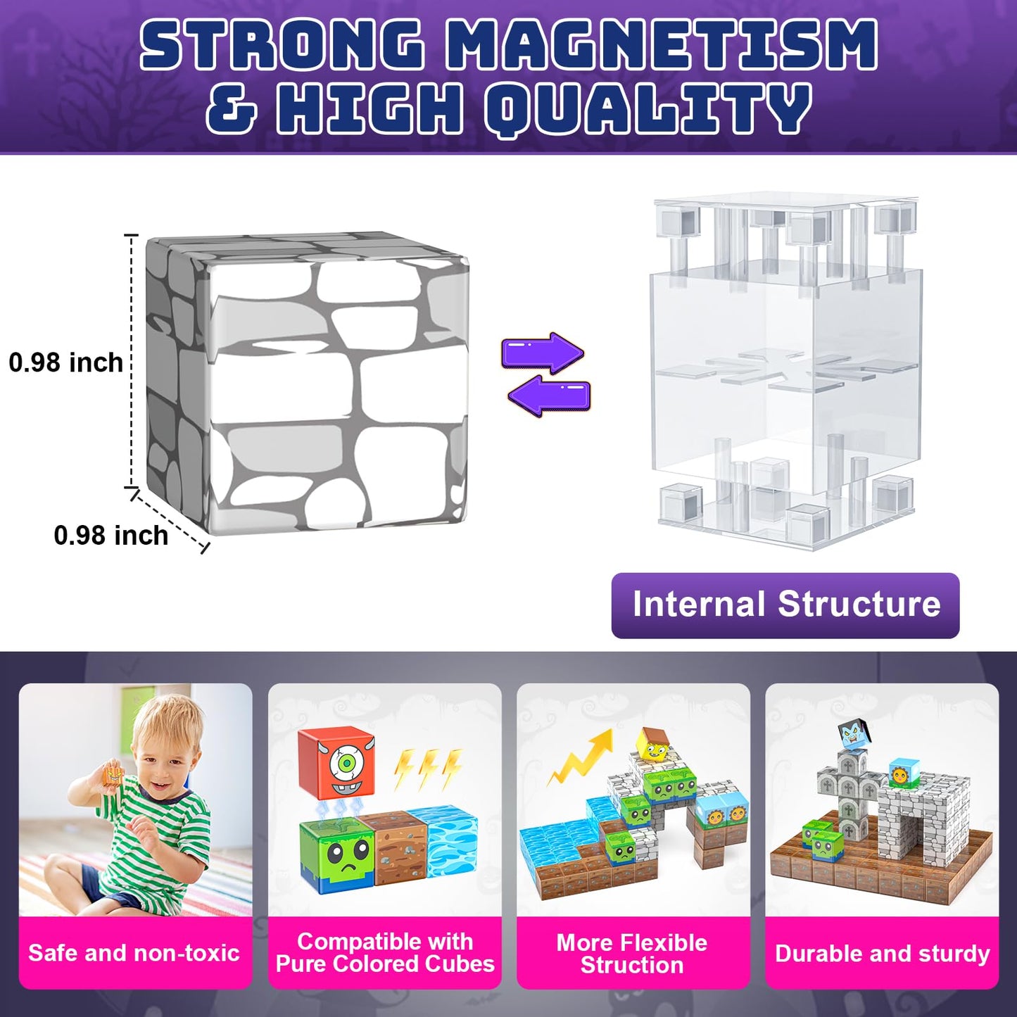 Wxlbr Upgraded Magnetic Blocks – 150-Piece Montessori STEM Building Kit