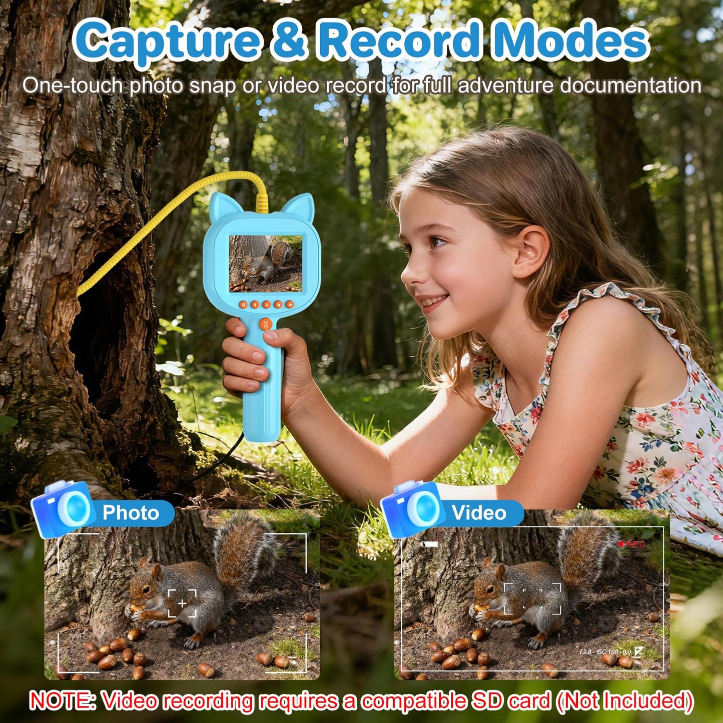 wxnlo Kids Borescope Toy with Light – 1920P HD Endoscope on 2.8-inch LCD | STEM Kit for Ages 3–12