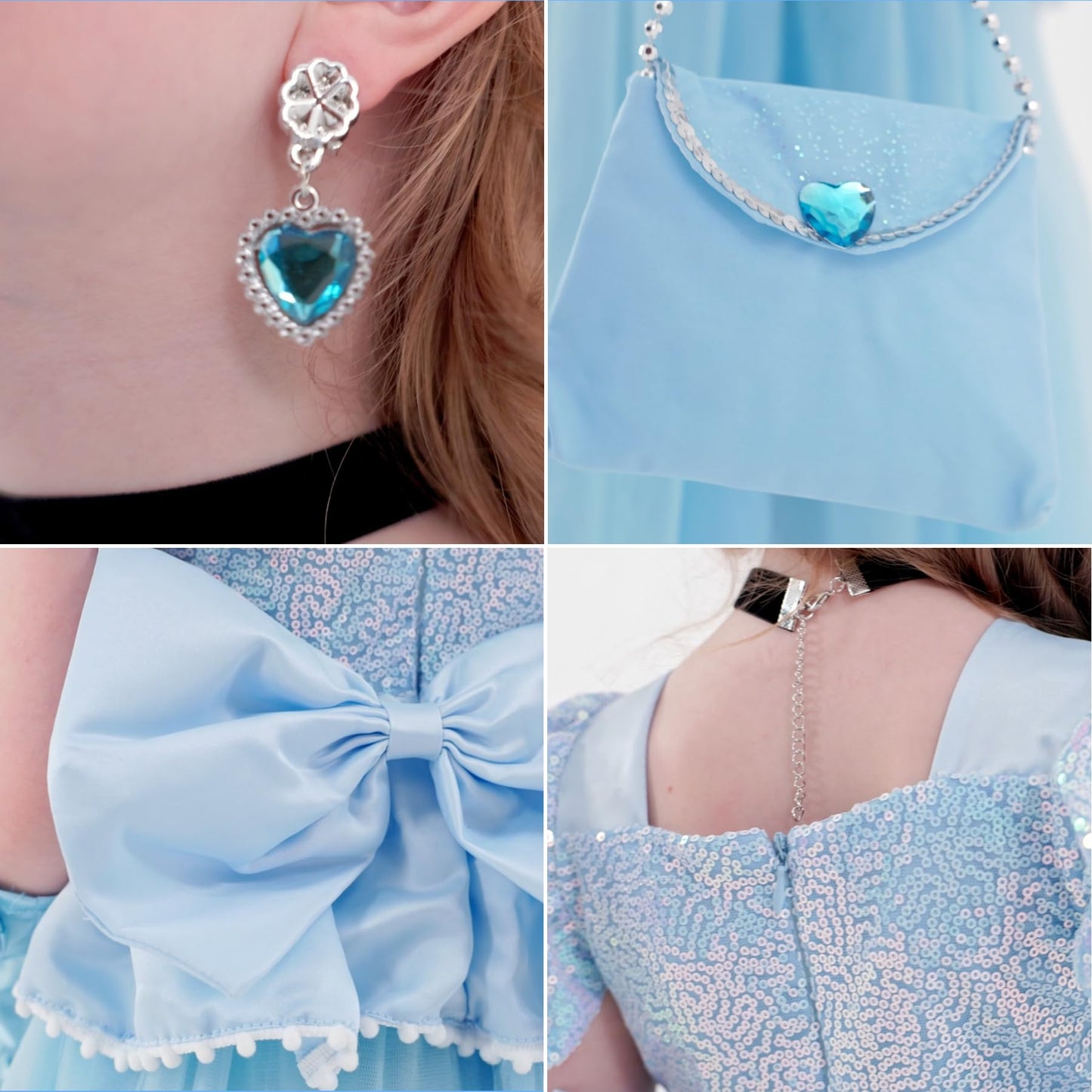 WYB Blue Princess Costume Dress with Accessory Set for Girls (7-8 Years)