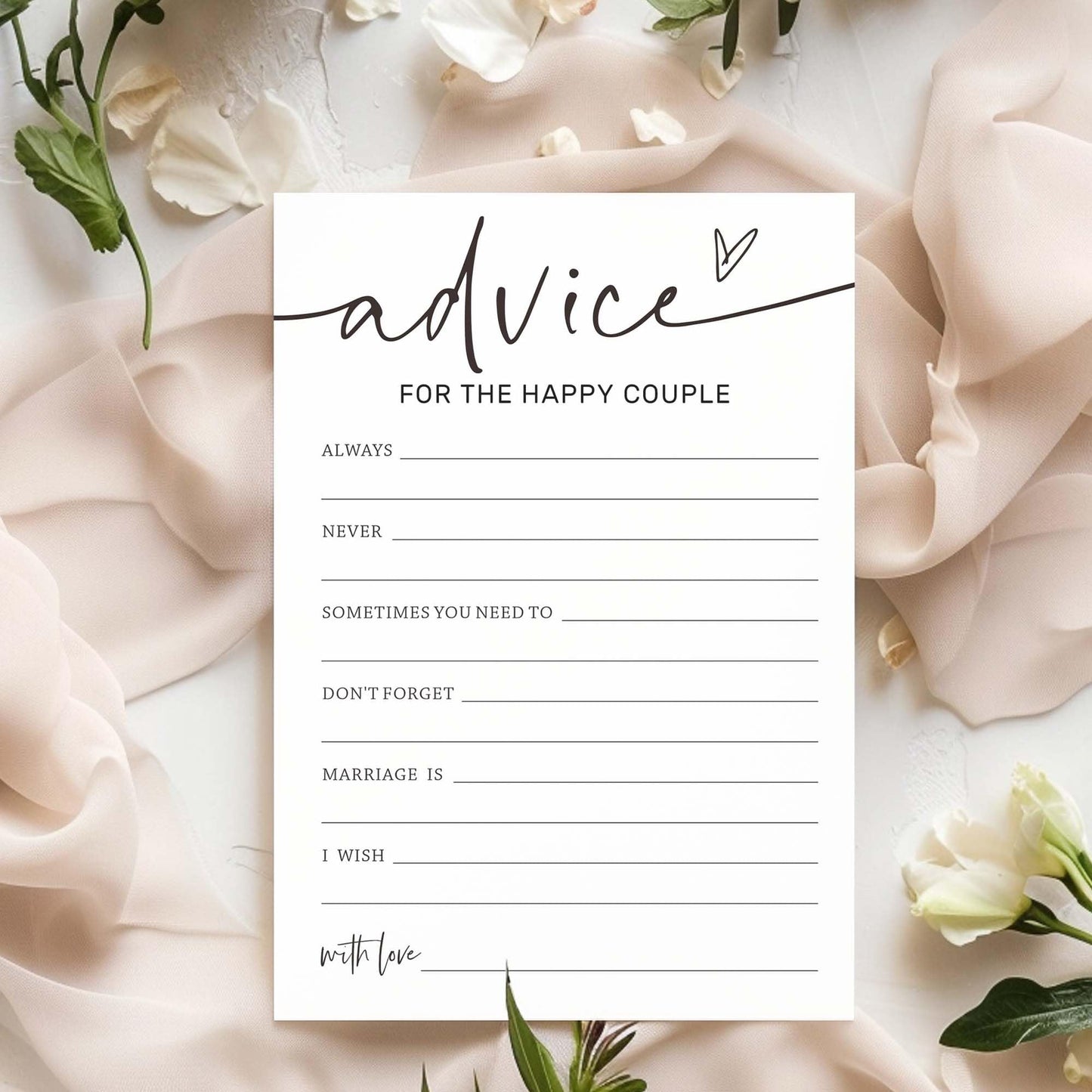 Wybgno Wedding Shower Games Cards – 5x7, Minimalist White Design