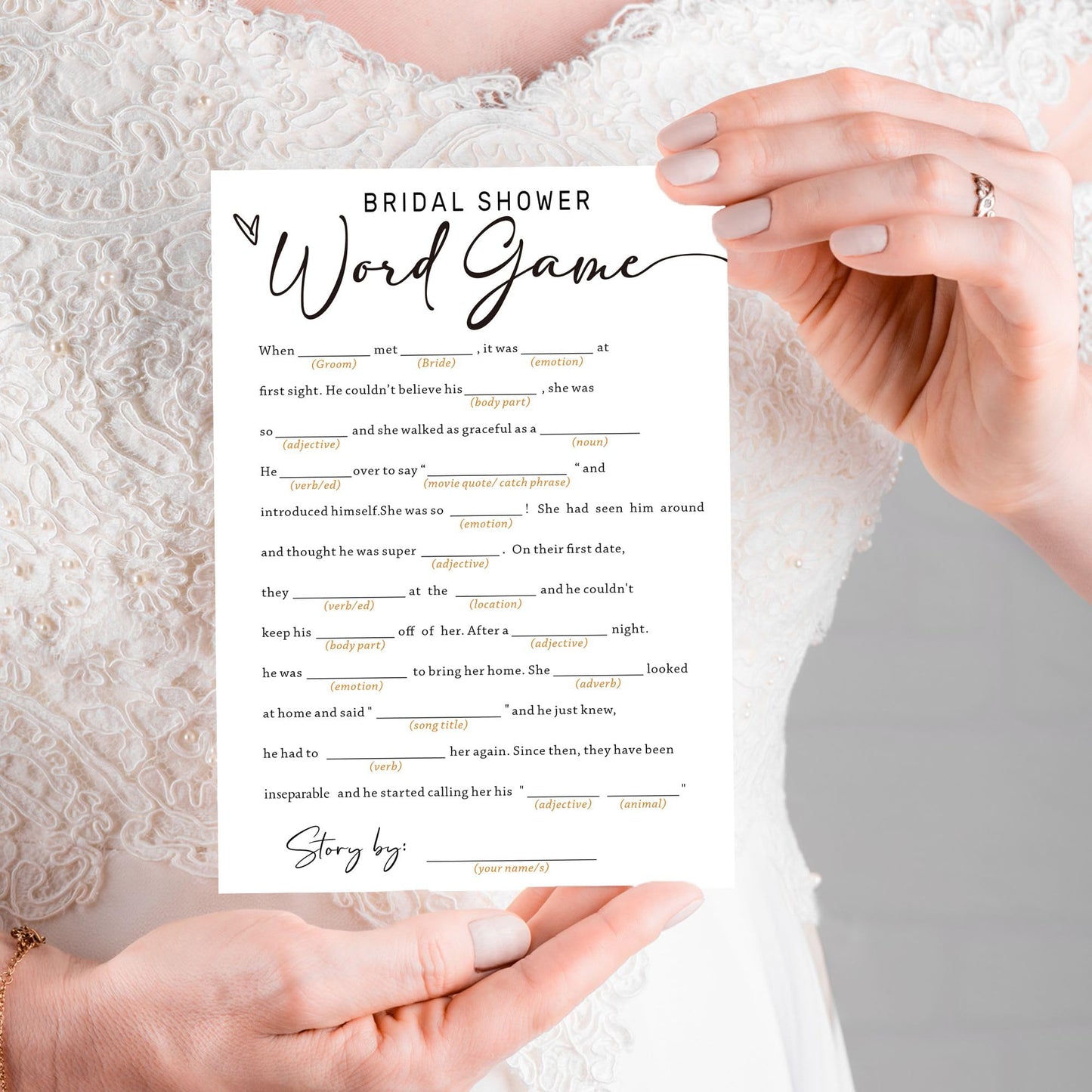Wybgno Bridal Shower Game Cards for 25 Guests | Minimalist Word Games for Weddings & Engagements