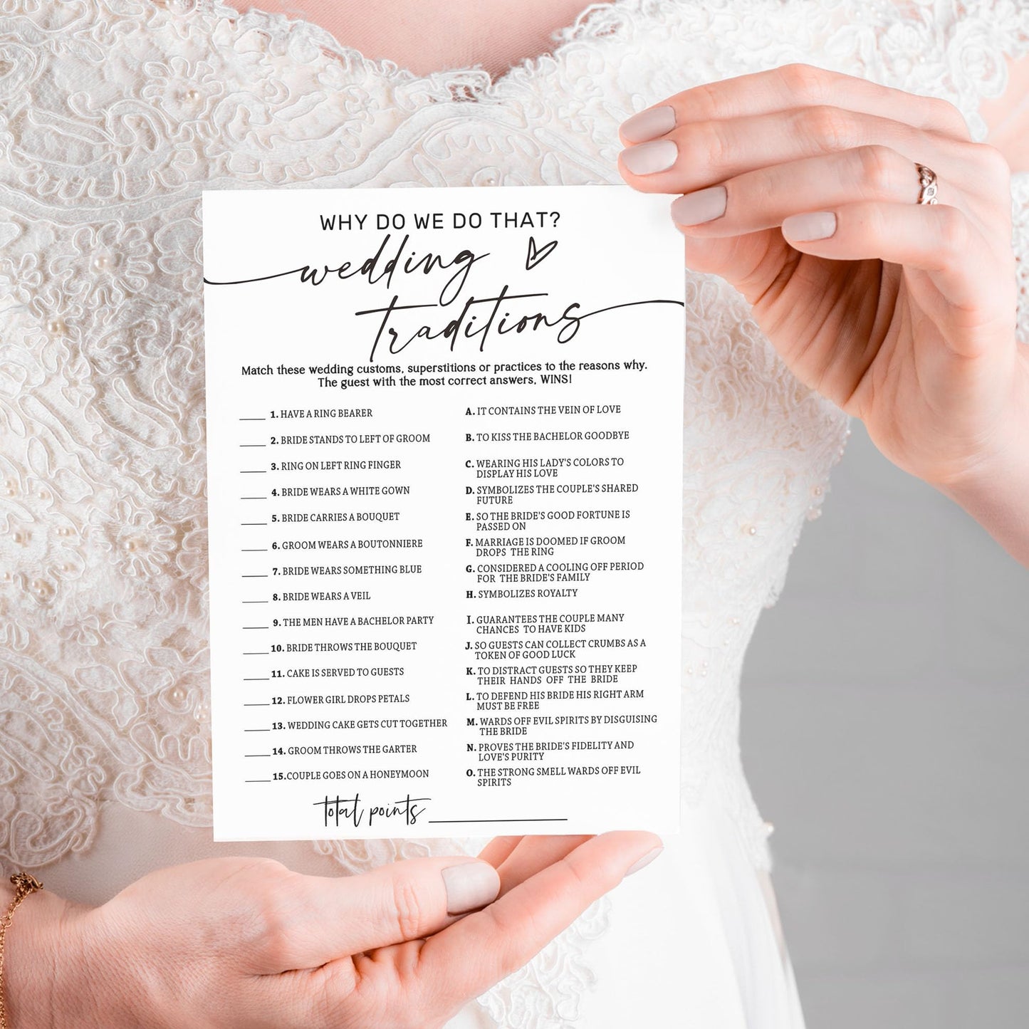 Wybgno Bridal Shower Game Cards – Why Do We Do That Icebreaker (25 Cards, 5x7)