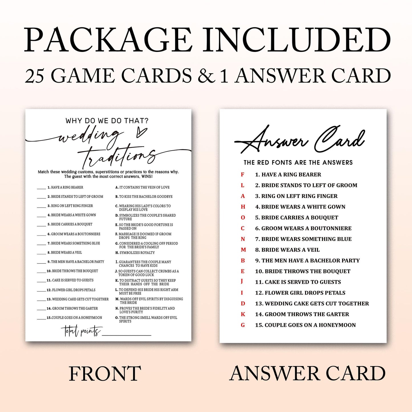 Wybgno Bridal Shower Game Cards – Why Do We Do That Icebreaker (25 Cards, 5x7)