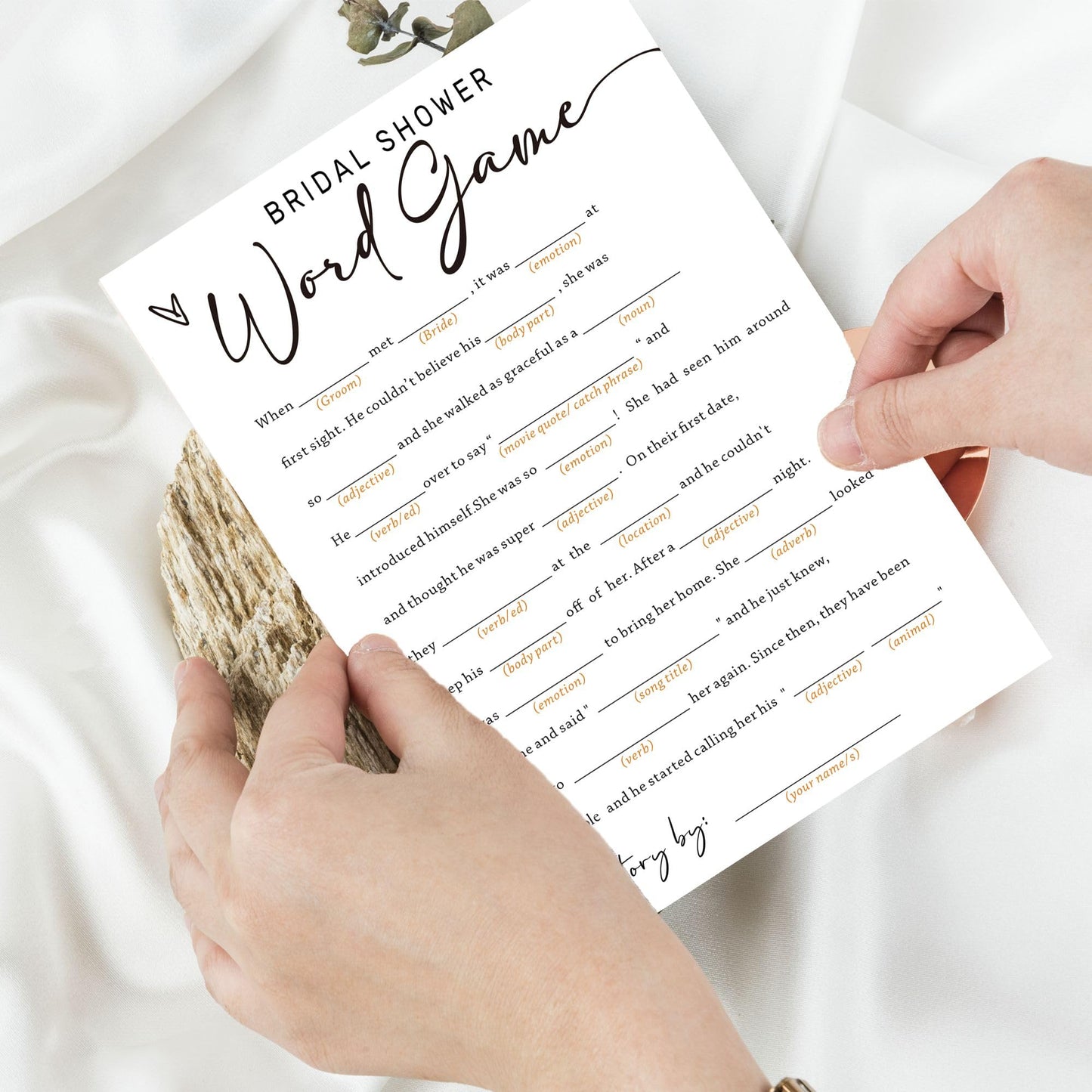Wybgno Bridal Shower Game Cards for 25 Guests | Minimalist Word Games for Weddings & Engagements