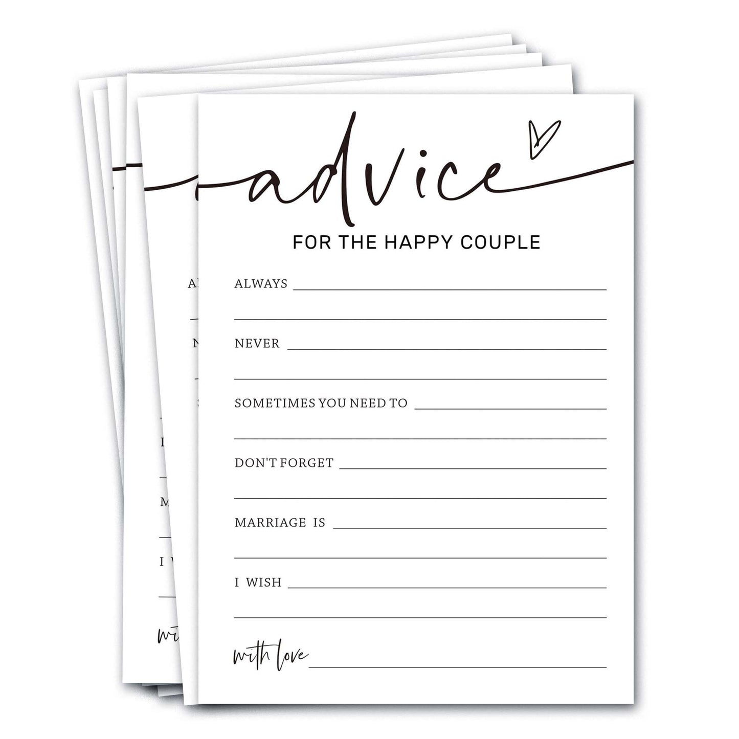 Wybgno Wedding Shower Games Cards – 5x7, Minimalist White Design