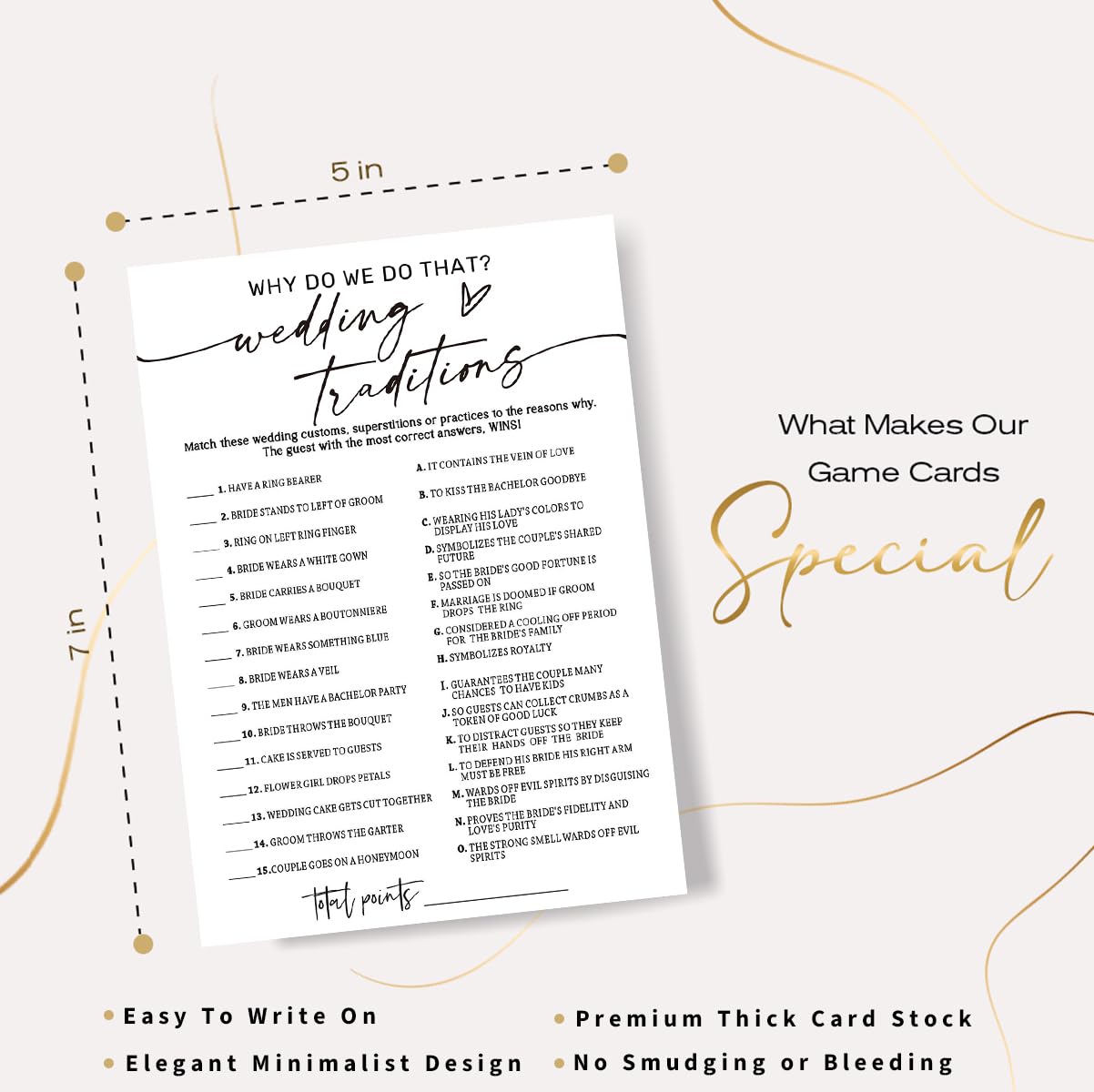 Wybgno Bridal Shower Game Cards – Why Do We Do That Icebreaker (25 Cards, 5x7)