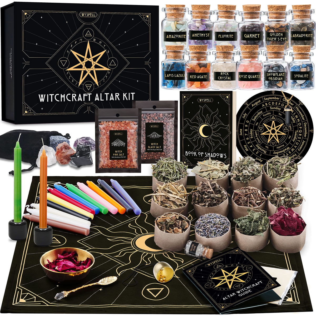 Wyspell Large Witchcraft Kit 77 PCS – Complete Witch Altar Set for Beginners
