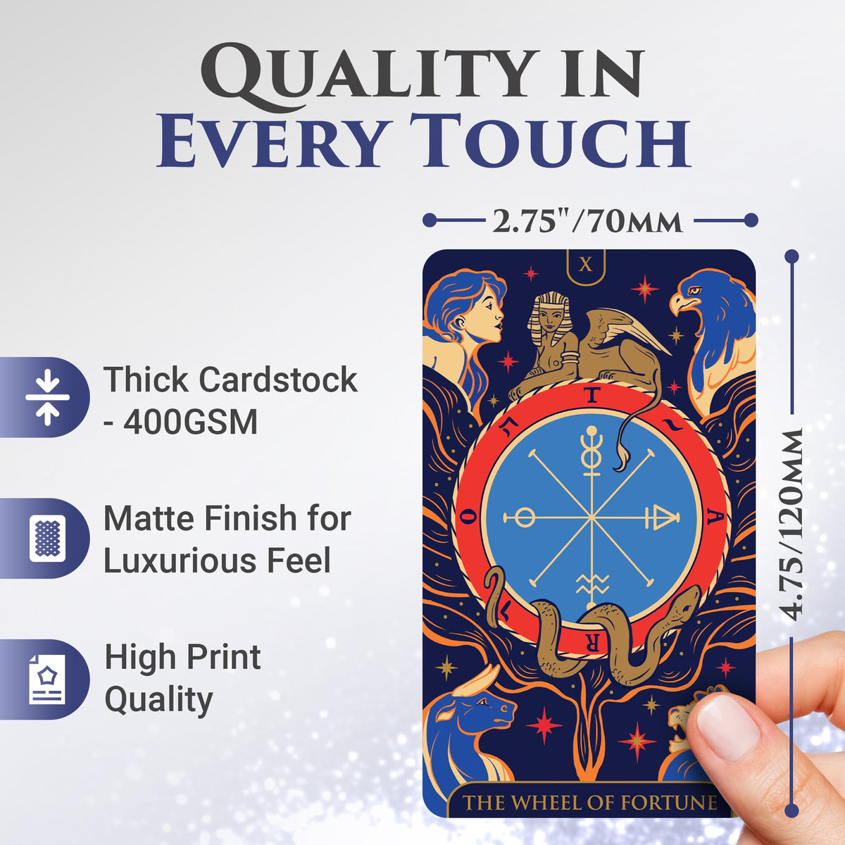 Wyspell Starlight Tarot Deck for Beginners – Blue with Guide Book