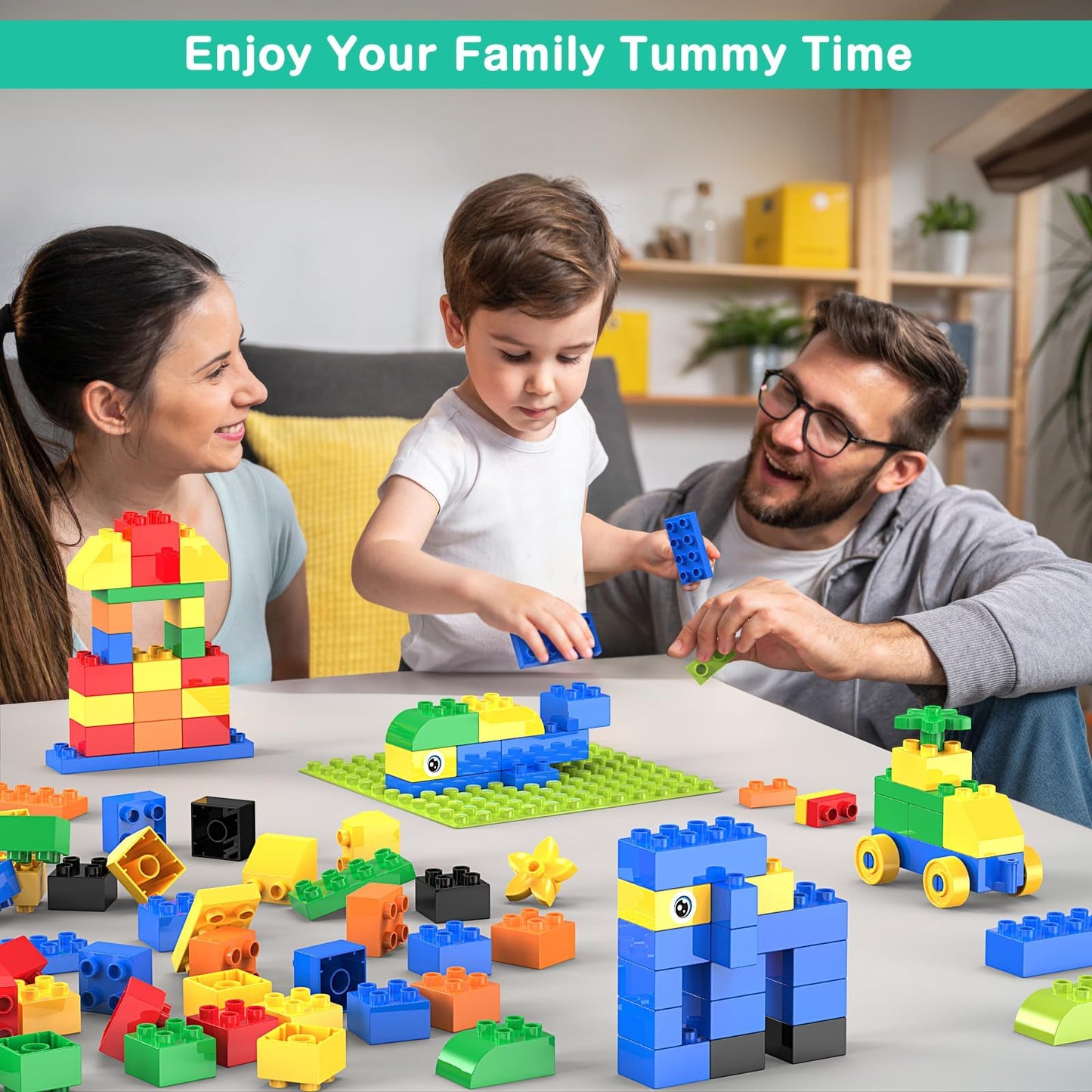 WYSWYG 81-Piece Large Building Blocks with Baseplates – Compatible with Lego Duplo & Major Brands (Ages 3–6)