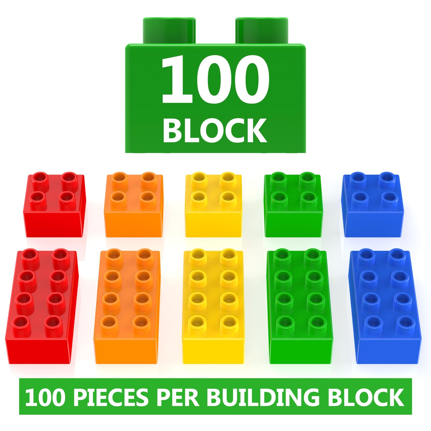 WYSWYG Big Building Blocks Set – 100 Pcs, Duplo-Compatible, Preschool STEM Gift (Ages 3–6)