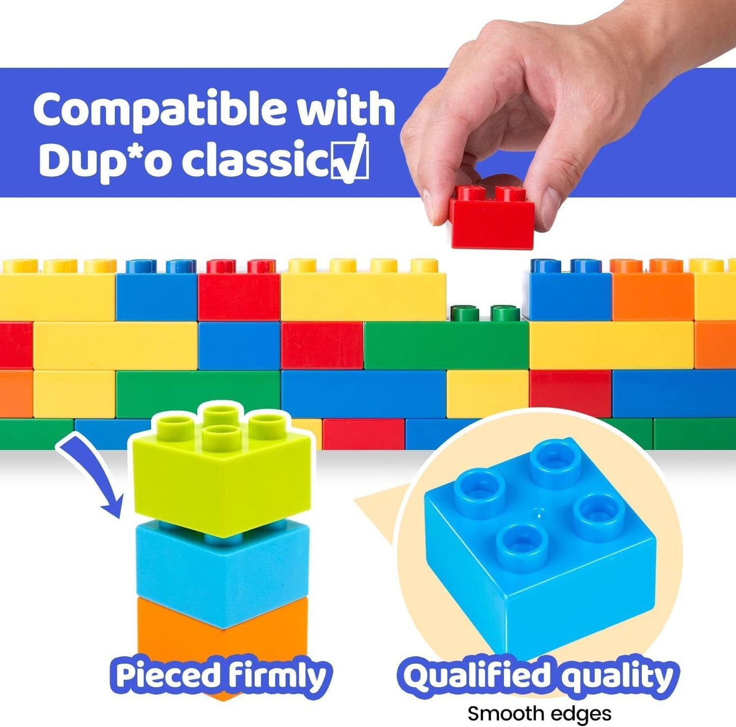 WYSWYG 240-Piece Large Building Blocks Set for Toddlers & Kids — Duplo Compatible