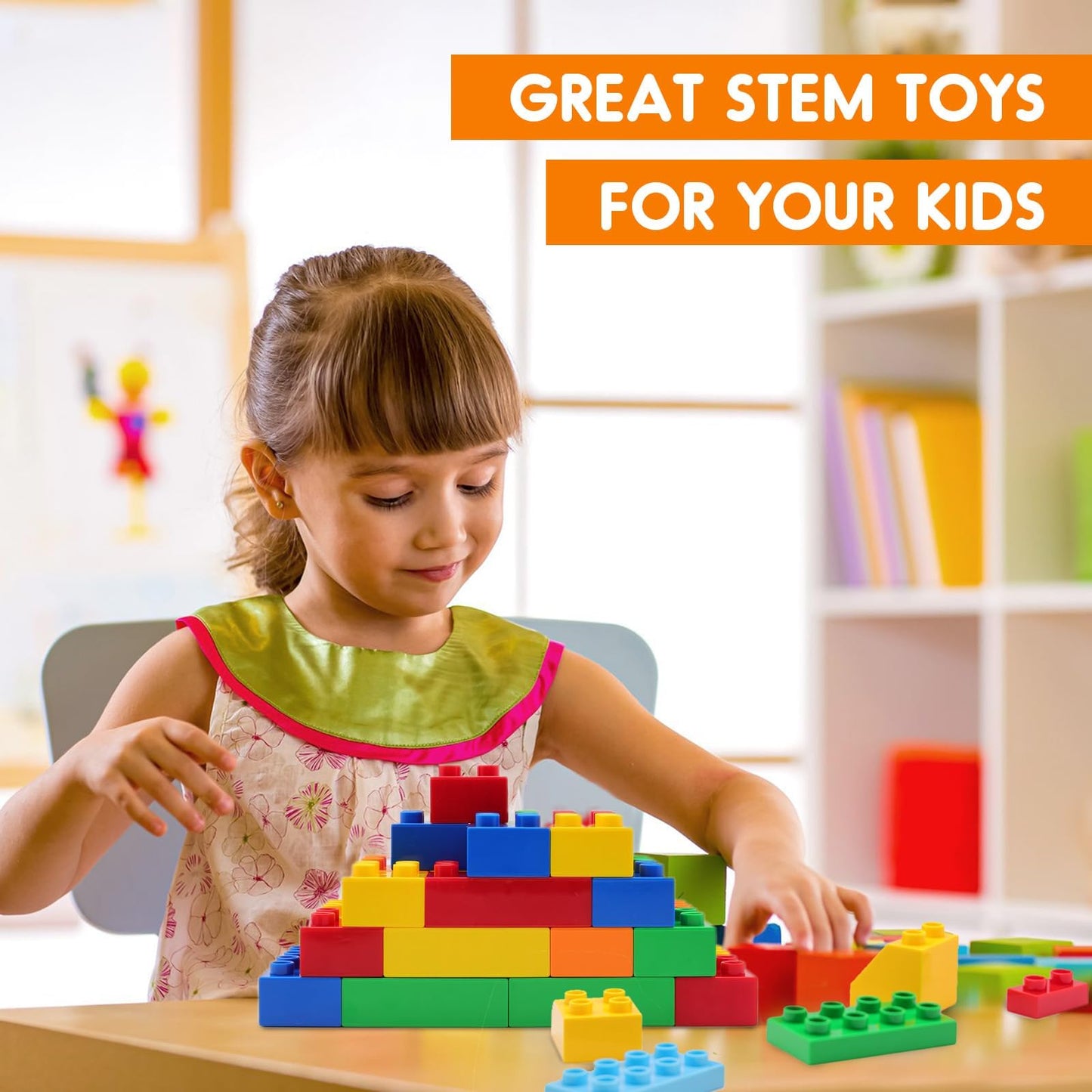 WYSWYG 81-Piece Large Building Blocks with Baseplates – Compatible with Lego Duplo & Major Brands (Ages 3–6)