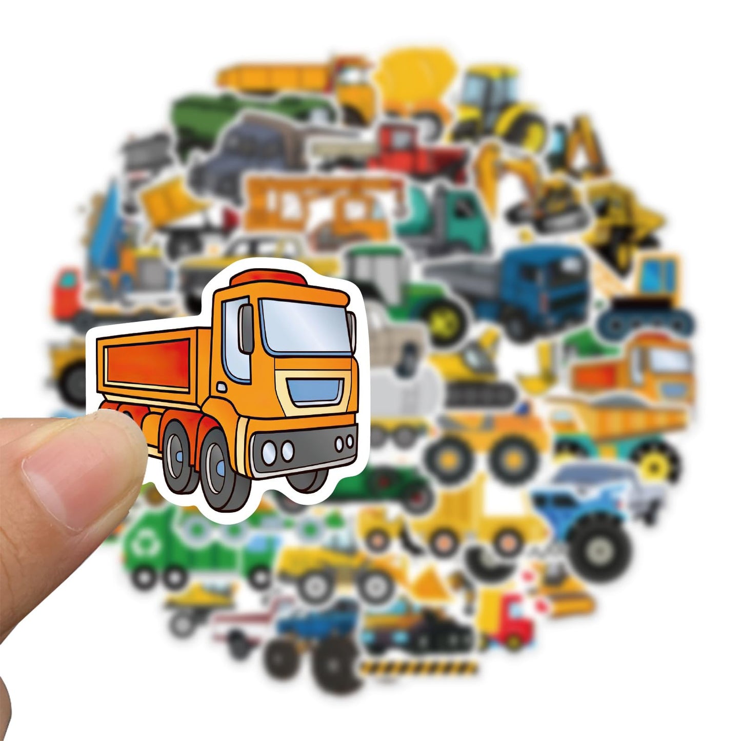 wyyeleswm 50 Pcs Transportation Vehicle Stickers for Boys – Vinyl Construction Trucks & Vehicles