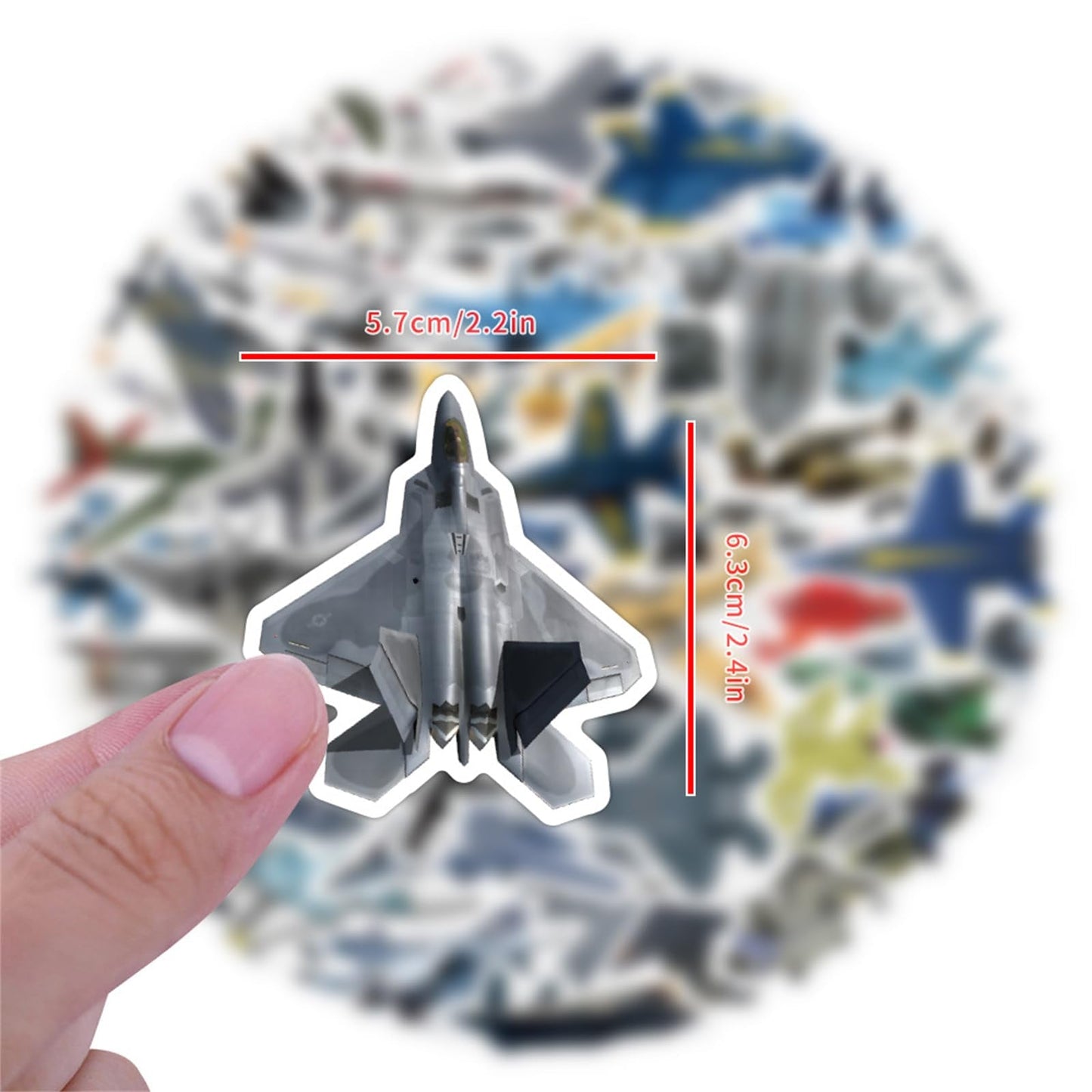 Wyyeleswm 60pcs Fighter Plane Stickers - Waterproof Vinyl Warplane Decor for Laptops, Water Bottles & Gear