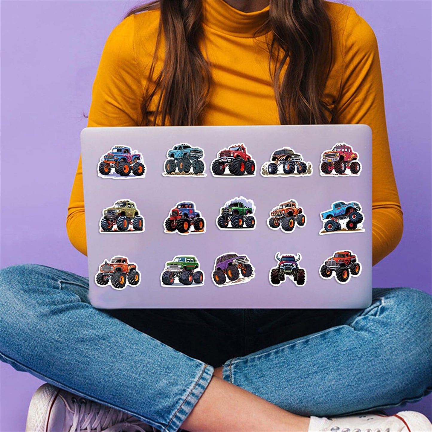 wyyeleswm 50PCS Monster Truck Stickers for Kids – Waterproof Vinyl Decals for Water Bottles, Laptops & More