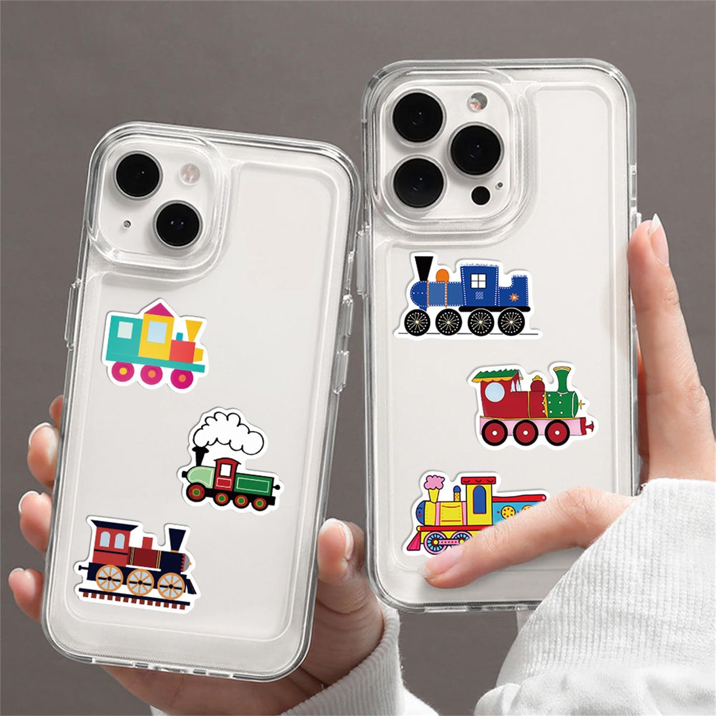 wyyeleswm 55 Pcs Cartoon Train Stickers – Waterproof Vinyl for Laptops & Water Bottles