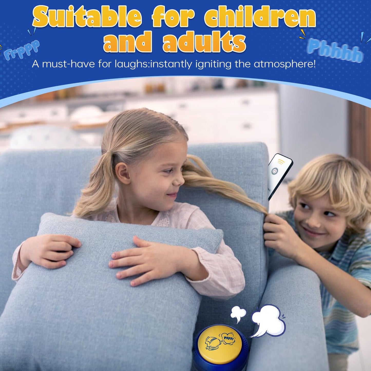 WYZOID Fart Sound Prank Machine – 30 Realistic Sounds, Button-Activated Prank Toy