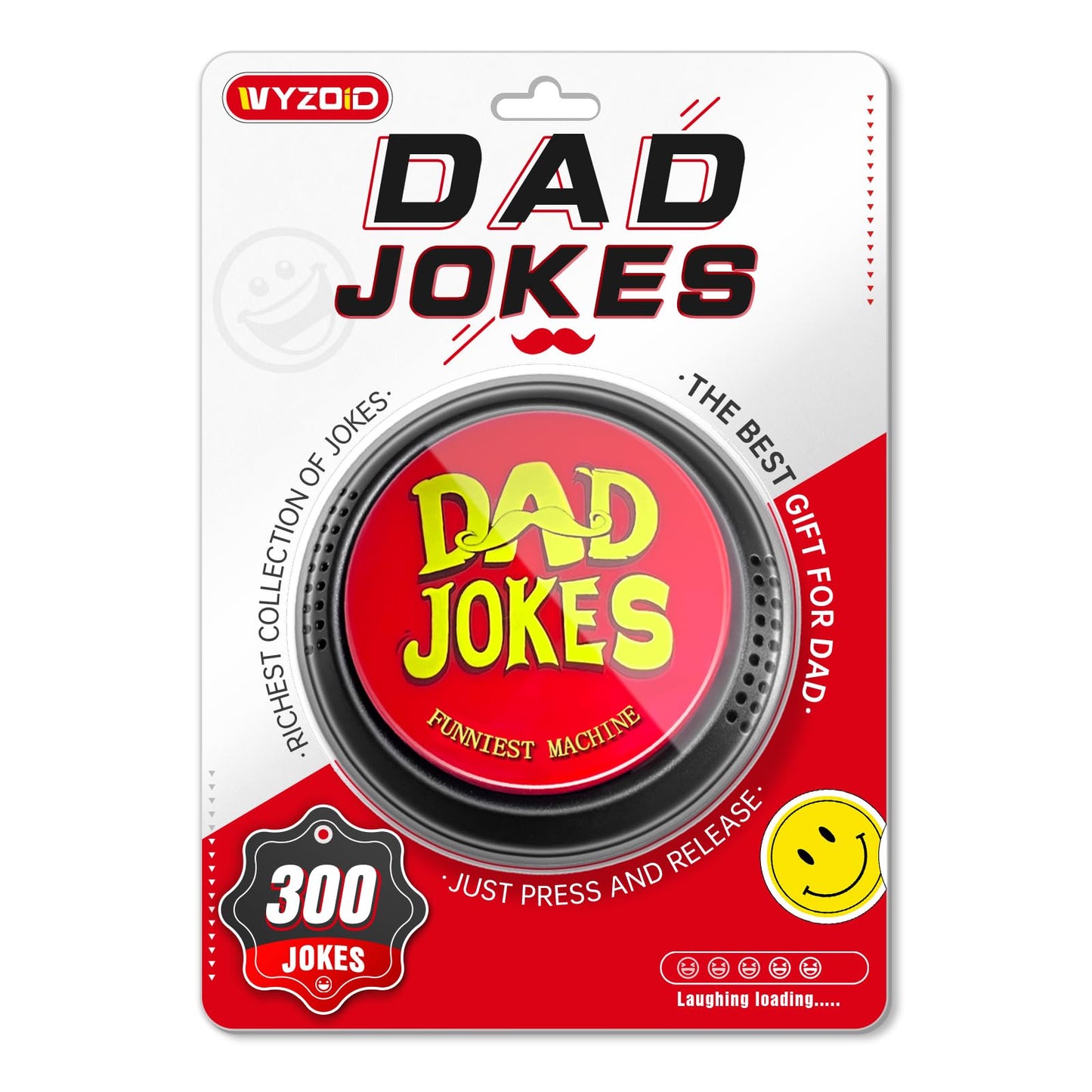 WYZOID Dad Jokes Button — 300 Jokes, Ready-to-Use Gift for Dad and Family