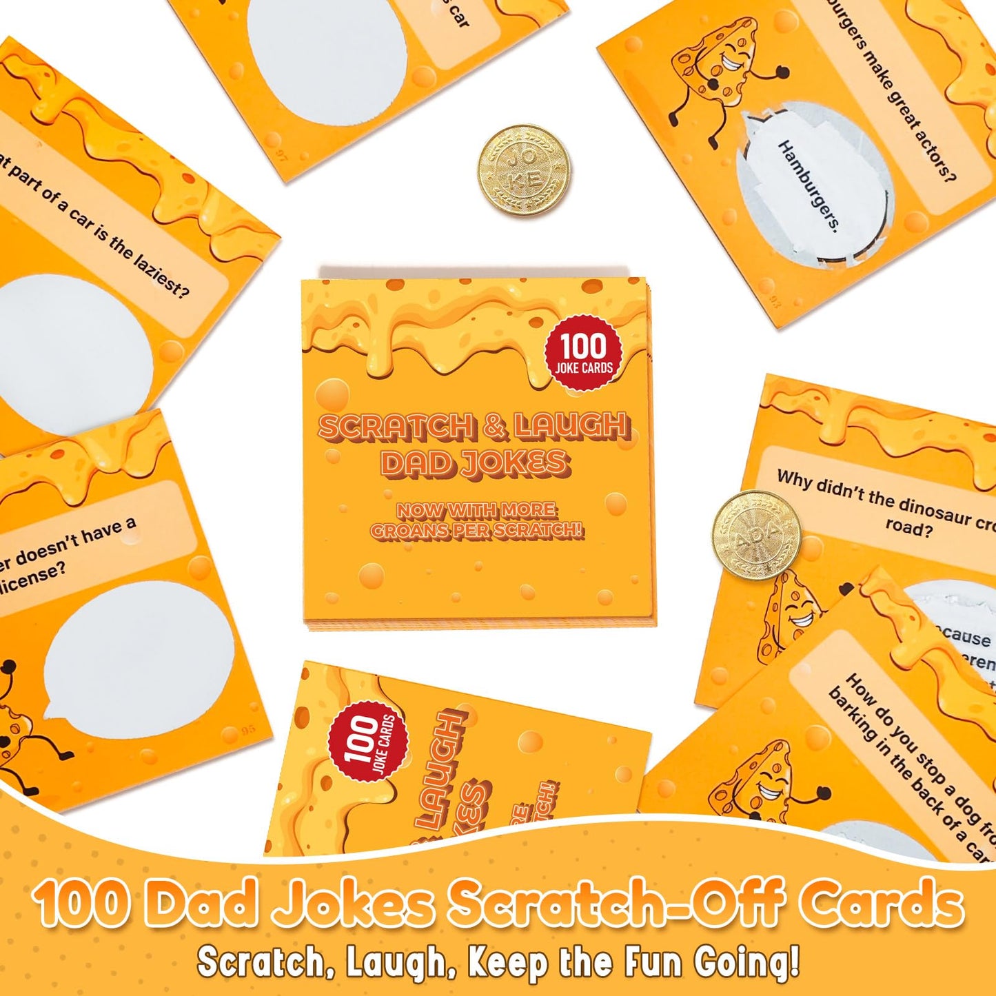 WYZOID 4-in-1 Dad Jokes Gift Set — 1,000 Jokes, Button, Calendar, Scratch Cards & 20oz Tumbler