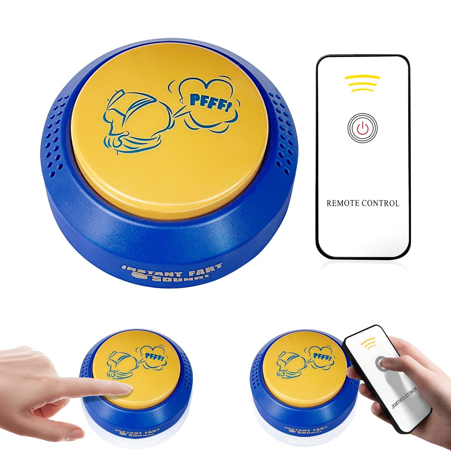 WYZOID Fart Sound Prank Machine – 30 Realistic Sounds, Button-Activated Prank Toy
