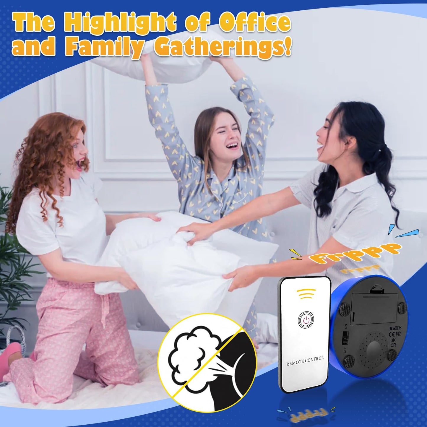 WYZOID Fart Sound Prank Machine – 30 Realistic Sounds, Button-Activated Prank Toy