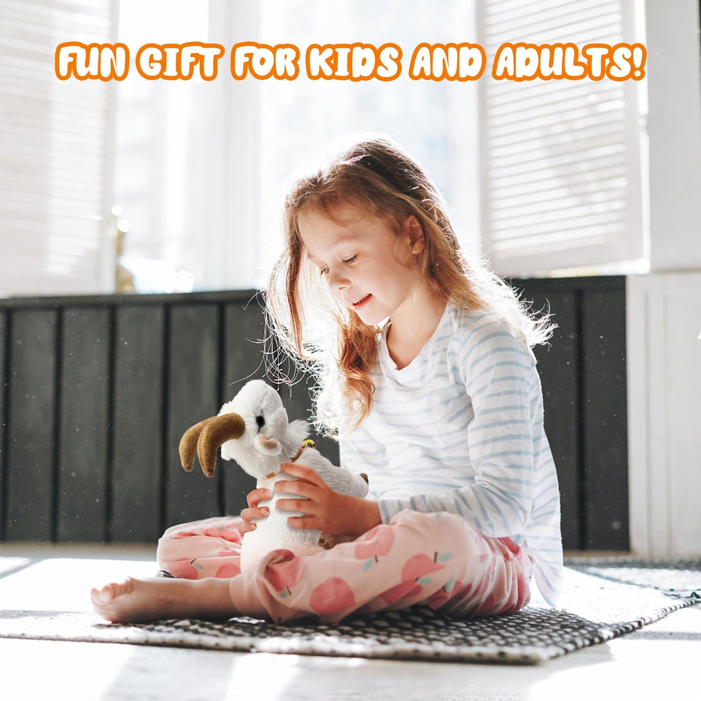 WYZOID Screaming Goat Toy – Plush Goat with Bell, Funny Desk Prank Gift