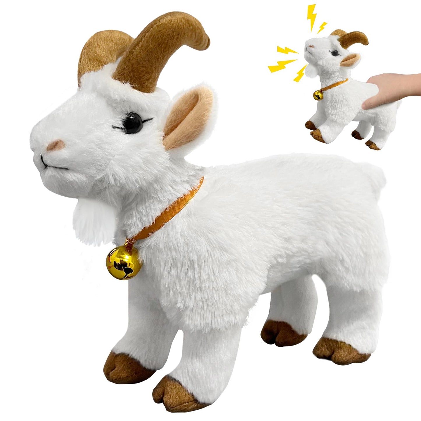 WYZOID Screaming Goat Toy – Plush Goat with Bell, Funny Desk Prank Gift