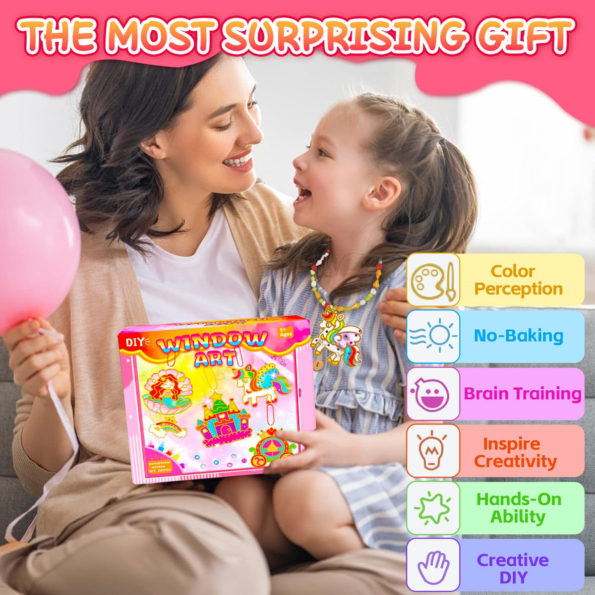 X Hot Popcorn Princess Window Art Kit – 16 DIY Suncatchers for Kids (Ages 5+)