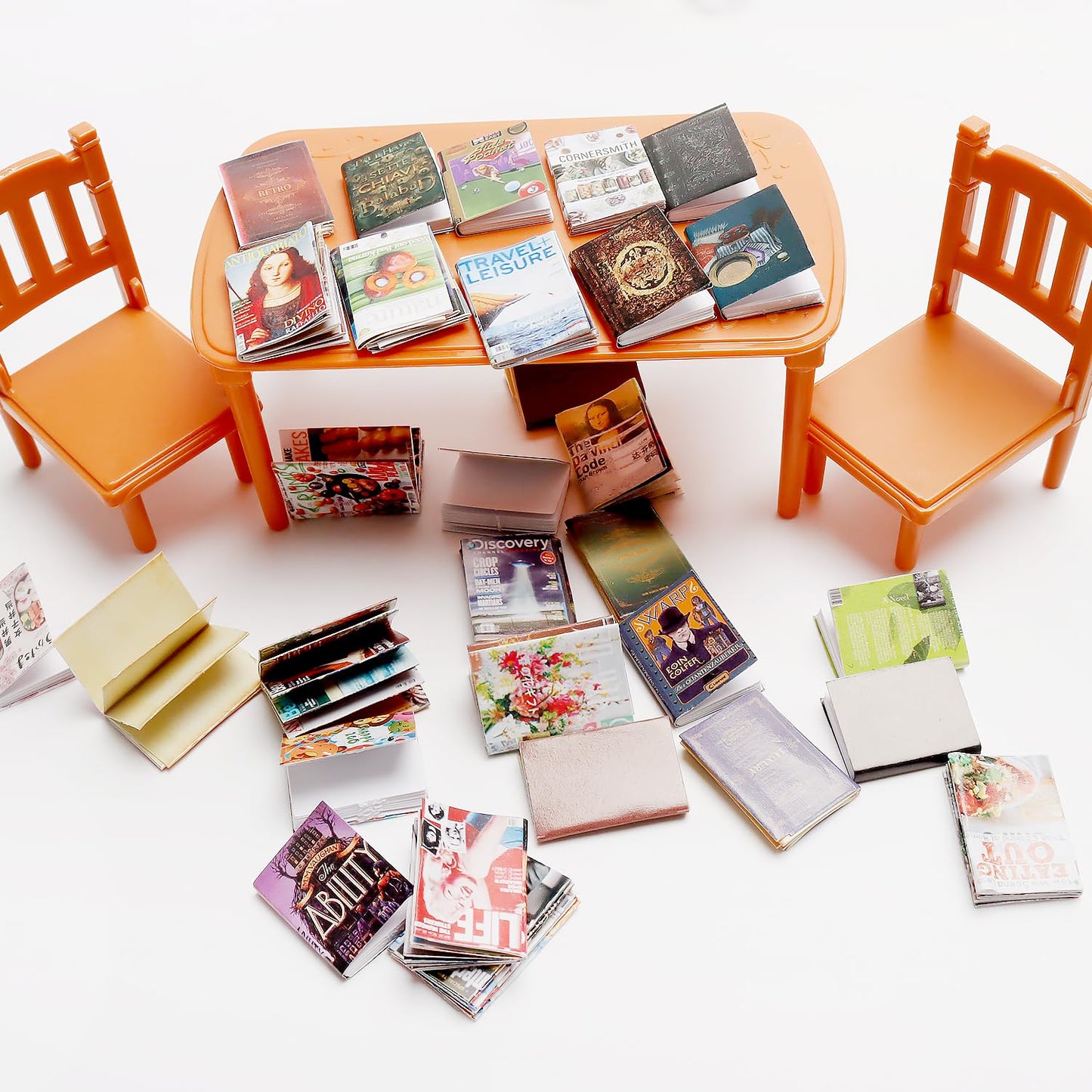 X Hot Popcorn – 30Pcs 1:12 Scale Mini Books for Dollhouses | Tiny Book Decor Set