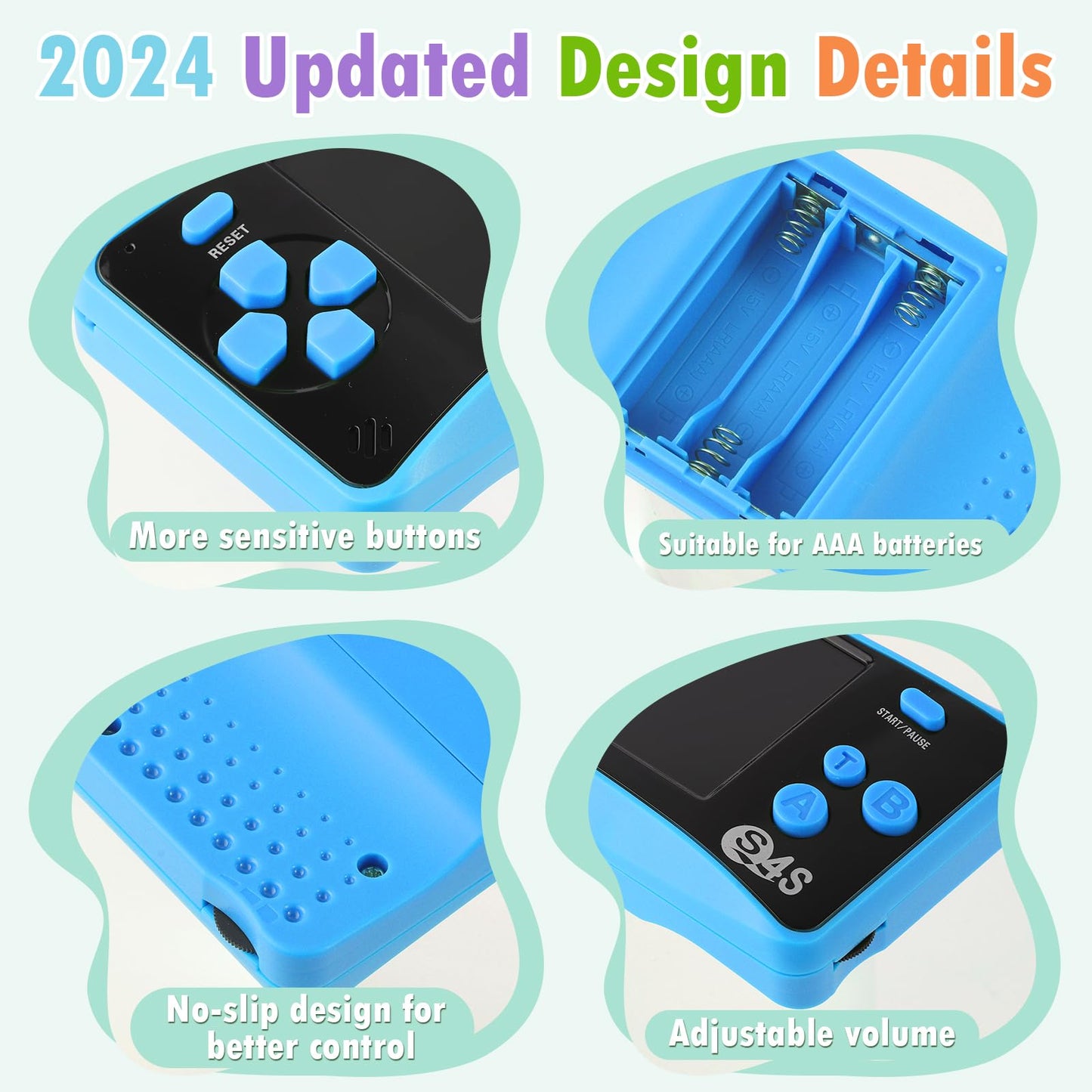X-JOYKIDS Handheld Game Console for Kids Aged 4-10 | 142 Classic Games, TV Output, 2.5-inch LCD, Blue