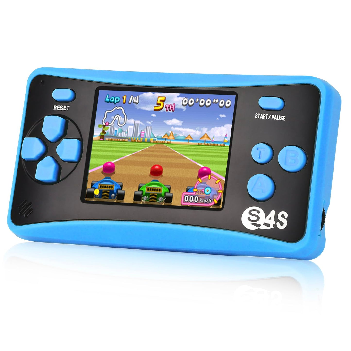 X-JOYKIDS Handheld Game Console for Kids Aged 4-10 | 142 Classic Games, TV Output, 2.5-inch LCD, Blue