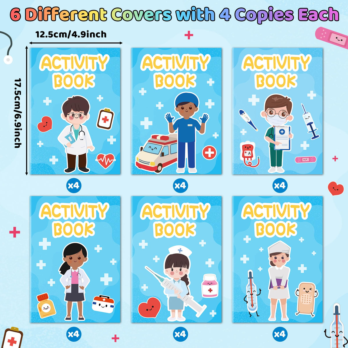 X1zuue Bulk Medical Activity Books for Kids – 24 Doctor & Nurse Coloring Book Set