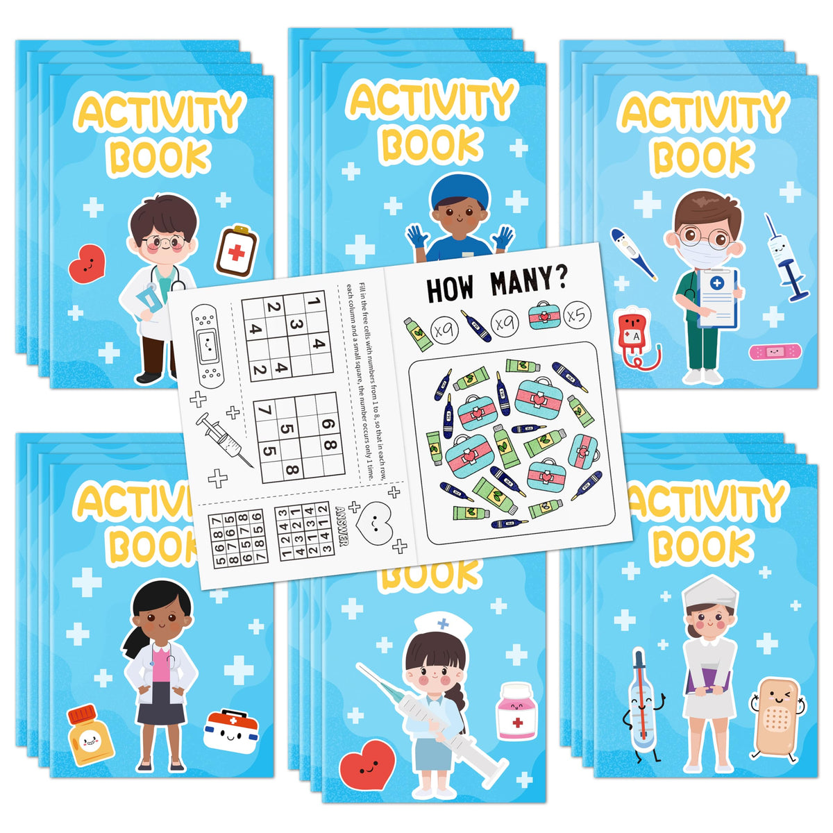 X1zuue Bulk Medical Activity Books for Kids – 24 Doctor & Nurse Coloring Book Set