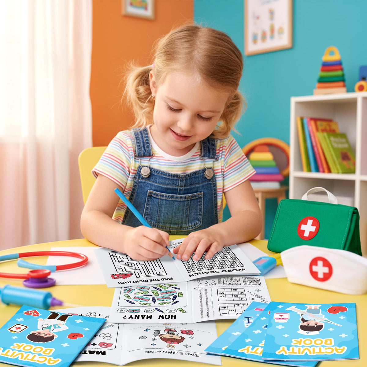 X1zuue Bulk Medical Activity Books for Kids – 24 Doctor & Nurse Coloring Book Set