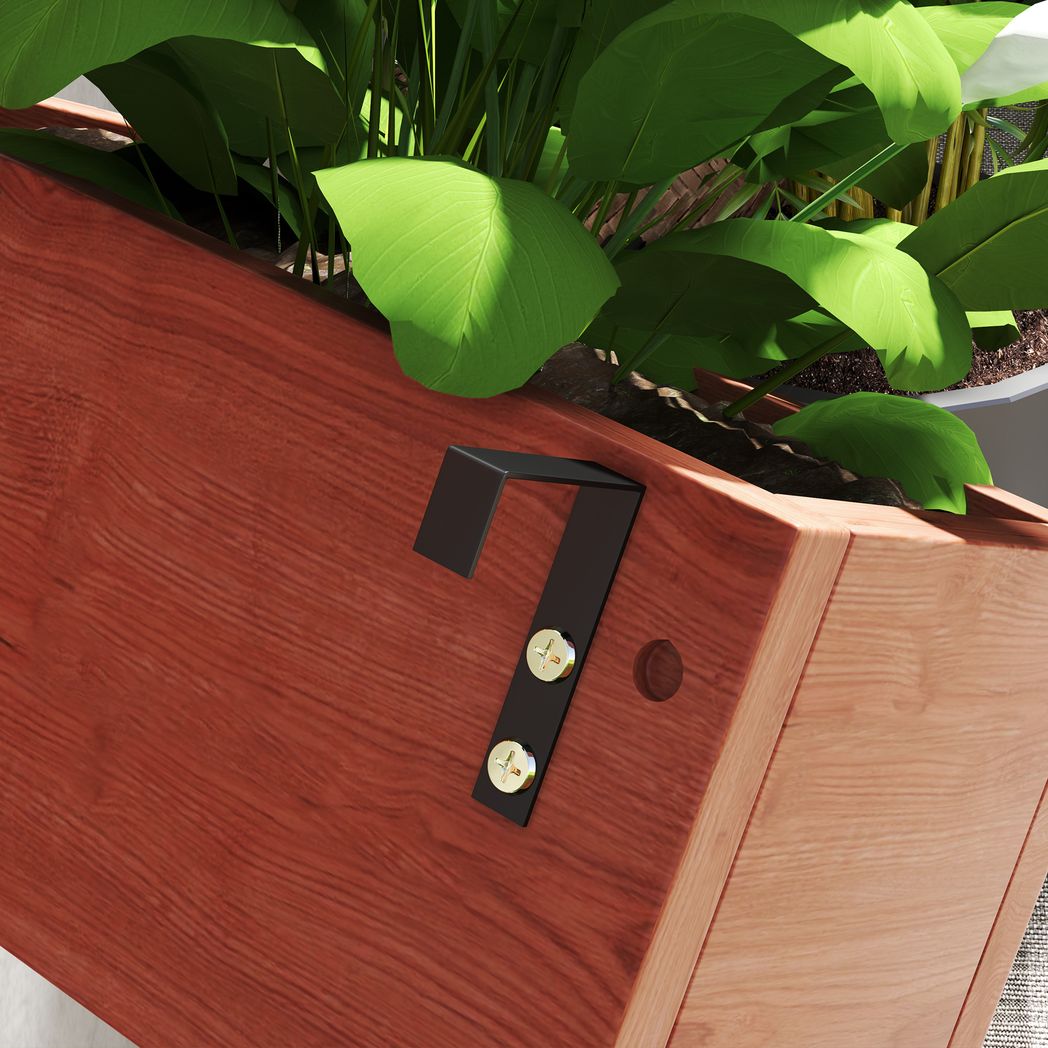 Outsunny Wooden Garden Planters with Trellis Wall-mounted Raised Garden Bed