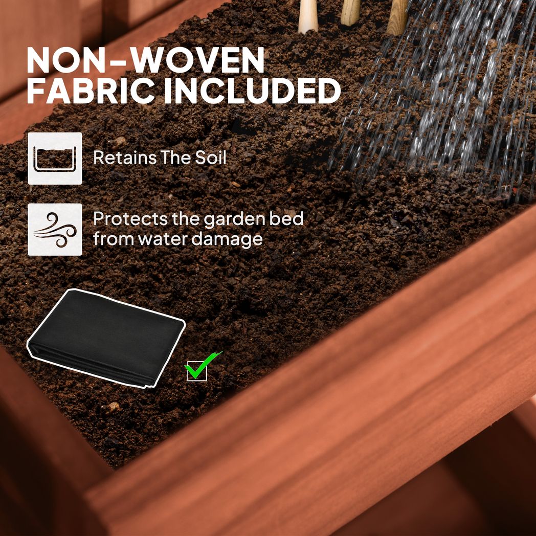 Outsunny Wooden Garden Planters with Trellis Wall-mounted Raised Garden Bed