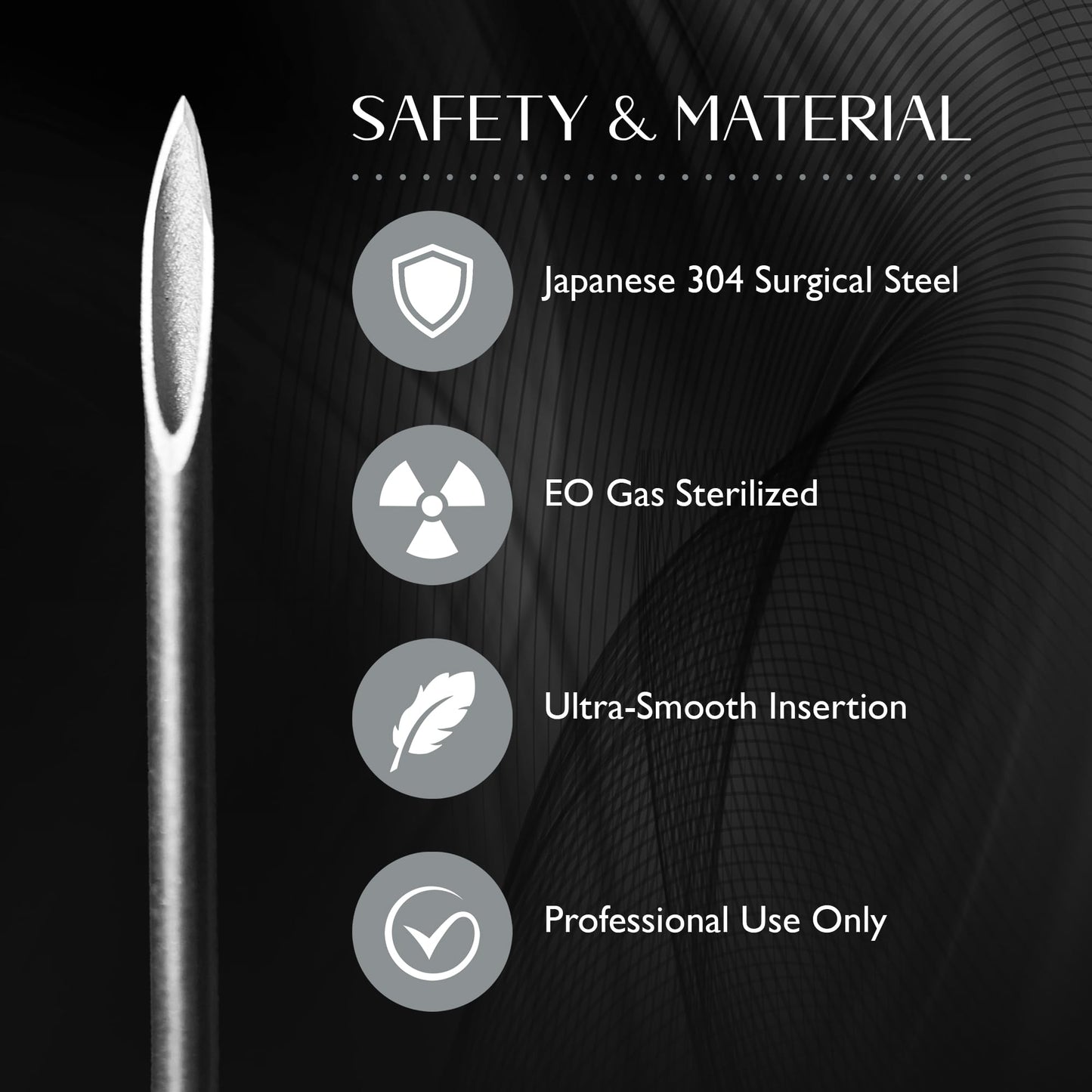 XACTpierce 12G Piercing Needles – Professional Hollow Needles, US Silicone Coated, 304 Stainless Steel