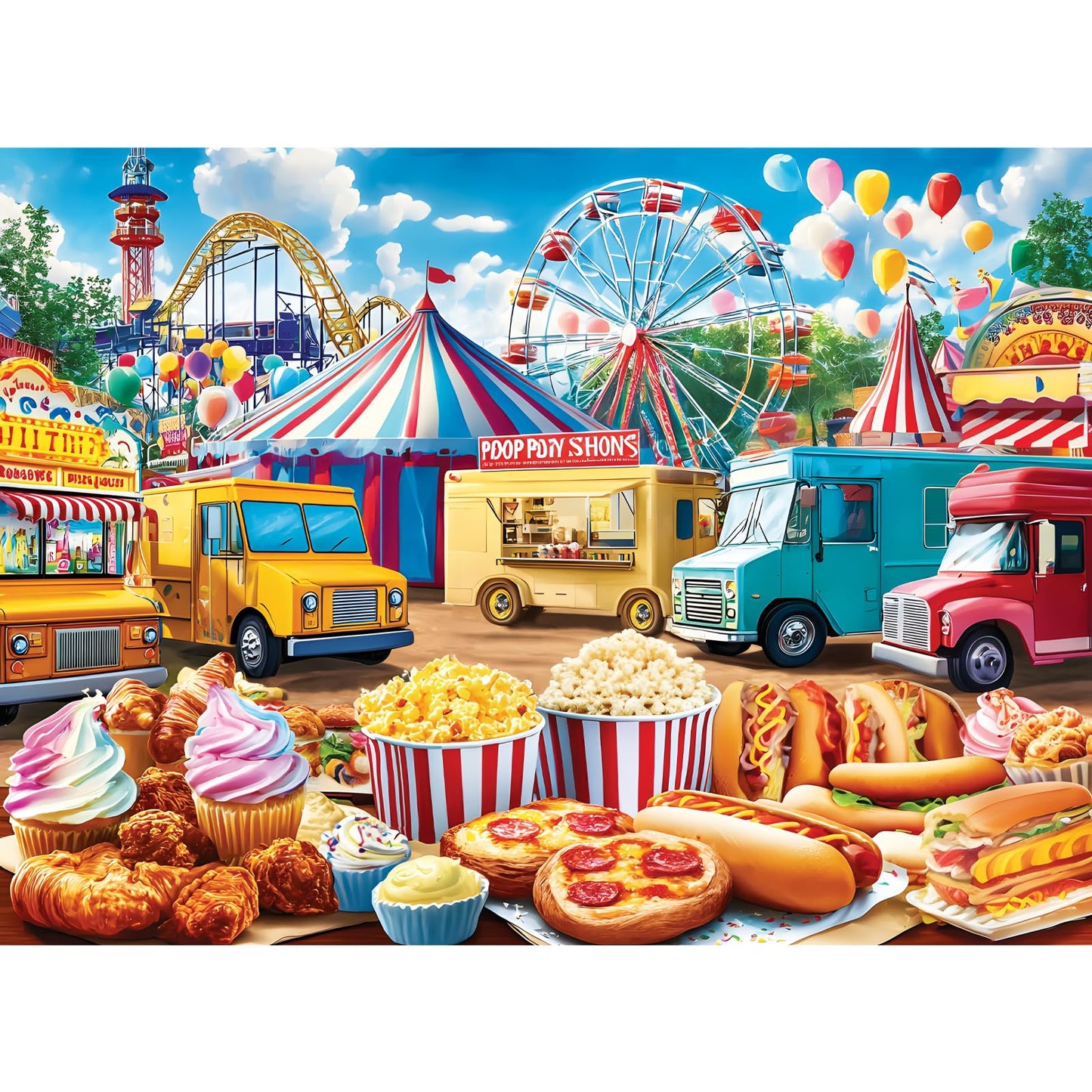 XAPAEG 500-Piece Amusement Park Puzzle – Recycled Paper Jigsaw 21 x 15 in