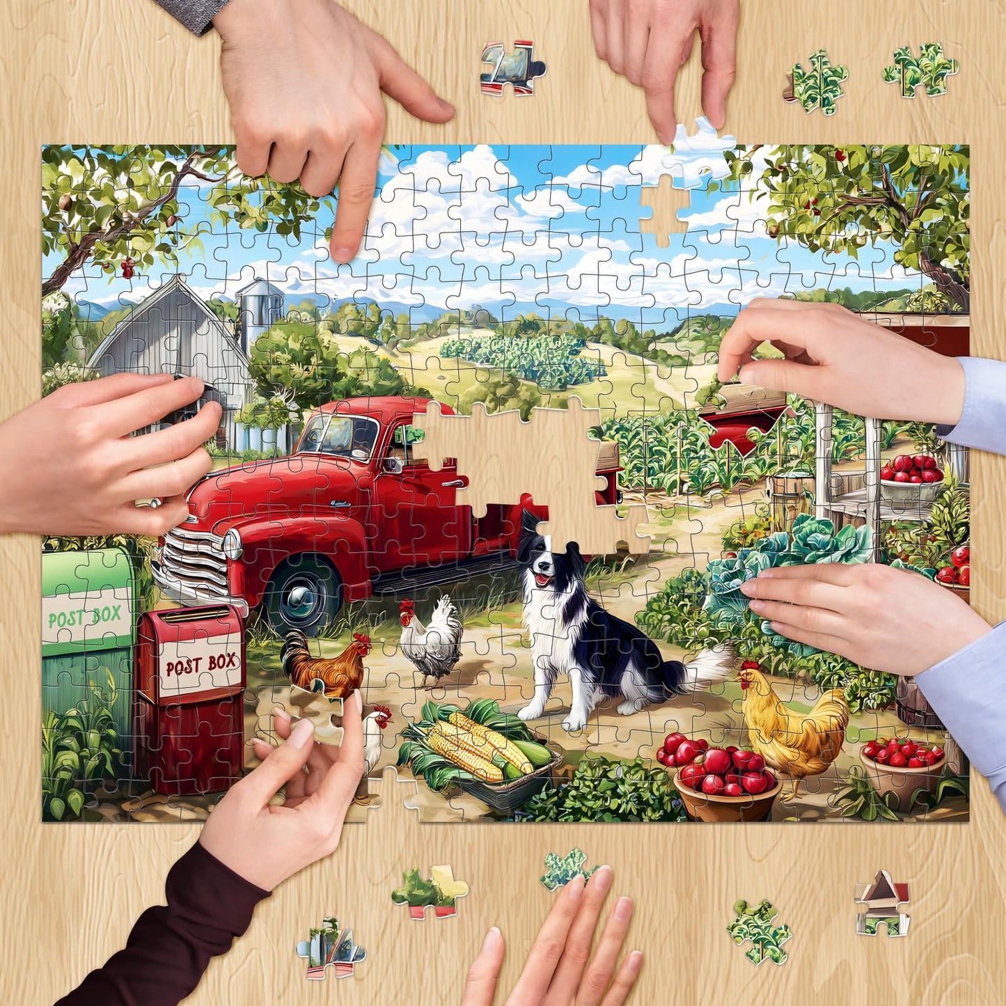XAPAEG 500-Piece Farm Scene Puzzle for Adults – Dog & Chicken, 20.5 x 15 in